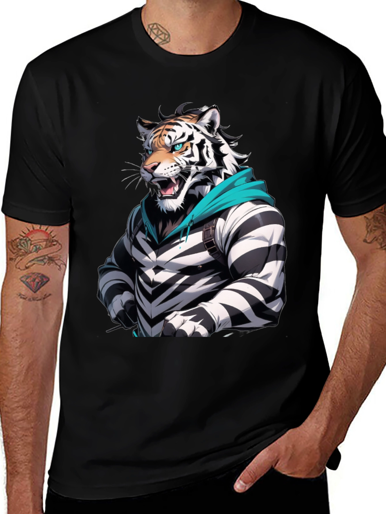 Variant 26 of Cool Tiger Striped T-Shirt