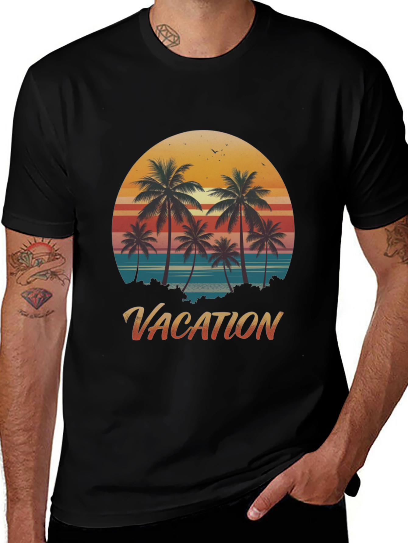 Variant 25 of Vacation Palm Tree Graphic Tee - Retro Beach Vibe