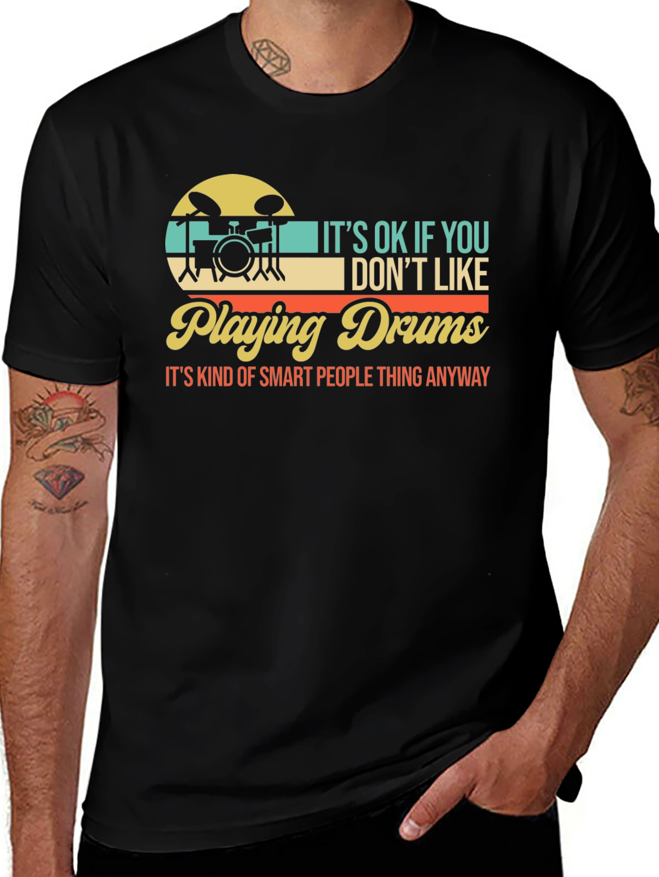 Variant 18 of Drum Playing Smart People T-Shirt