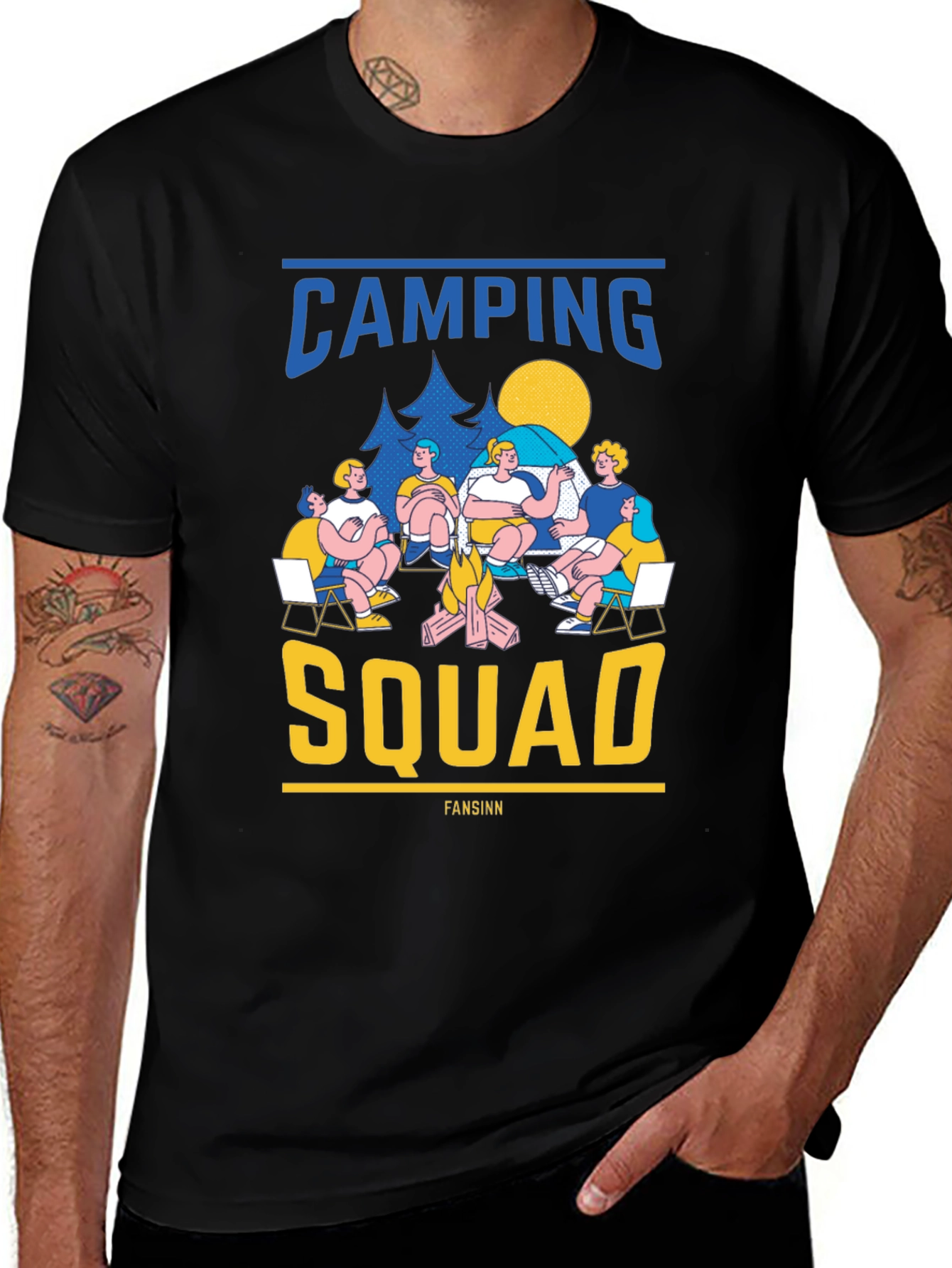 Variant 21 of Camping Squad Graphic T-Shirt - Bonfire & Friends Tee