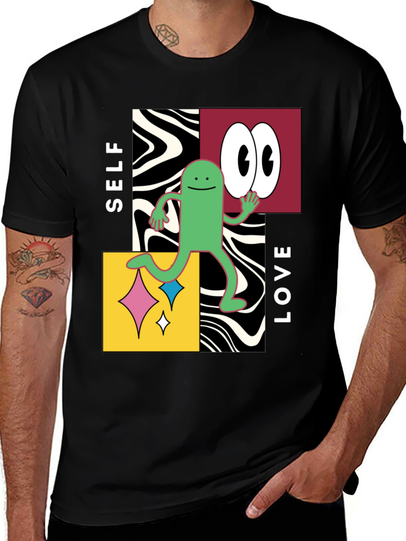 Variant 20 of Self Love Graphic Tee - Black Cotton Blend