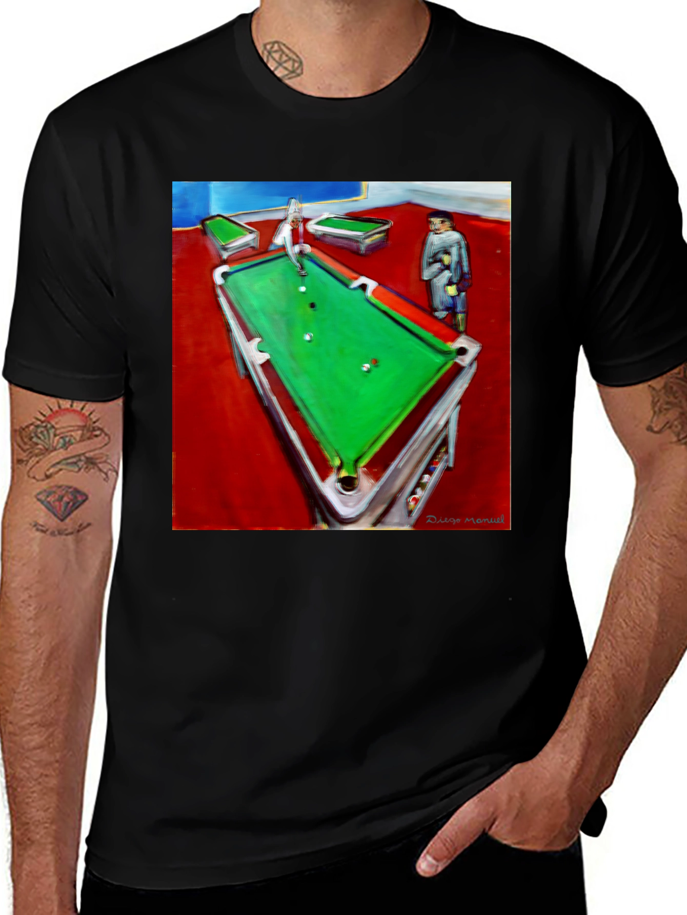 Abstract Pool Hall Graphic Tee