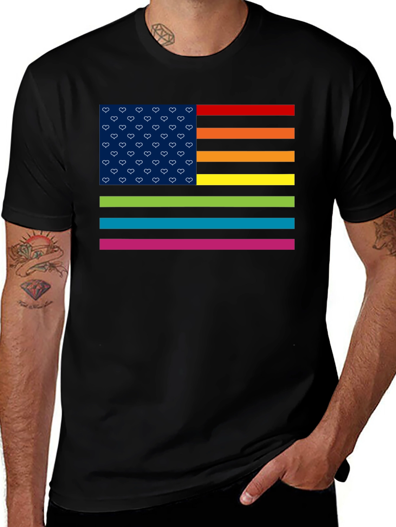 Variant 22 of Pride Flag Heart Stars T-Shirt