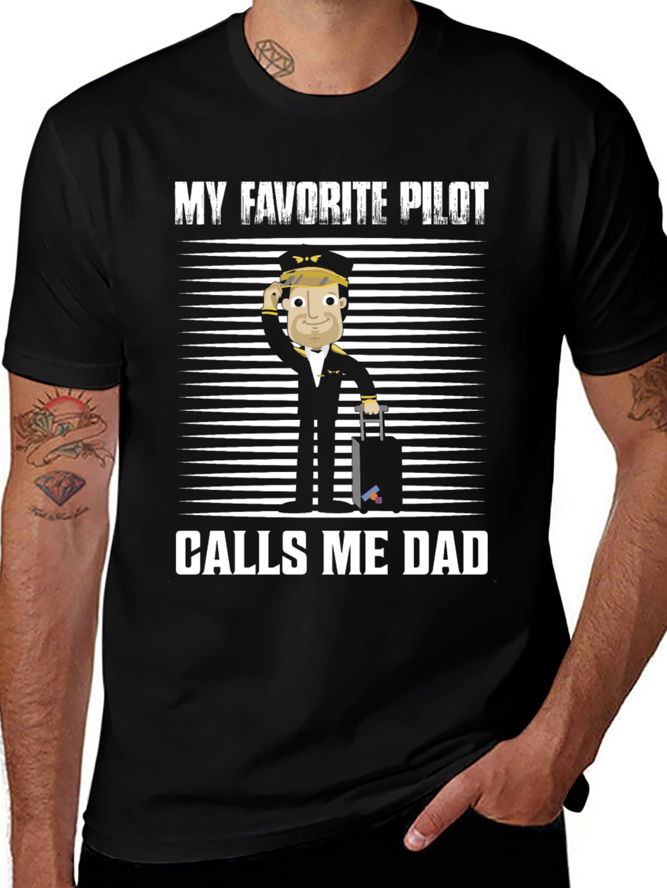 Variant 28 of My Favorite Pilot Calls Me Dad T-Shirt