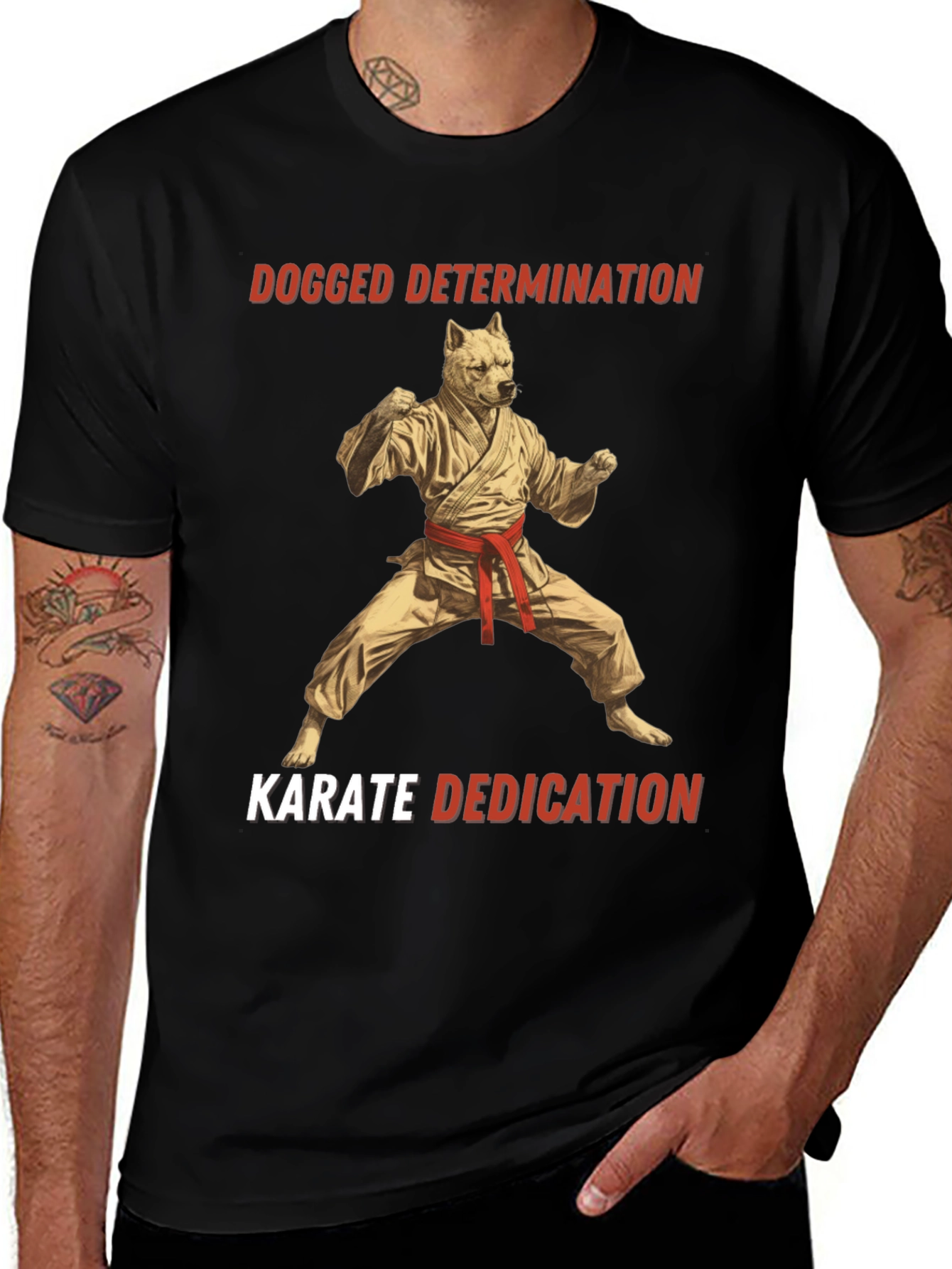 Variant 22 of Dogged Determination Karate Dedication Black T-Shirt
