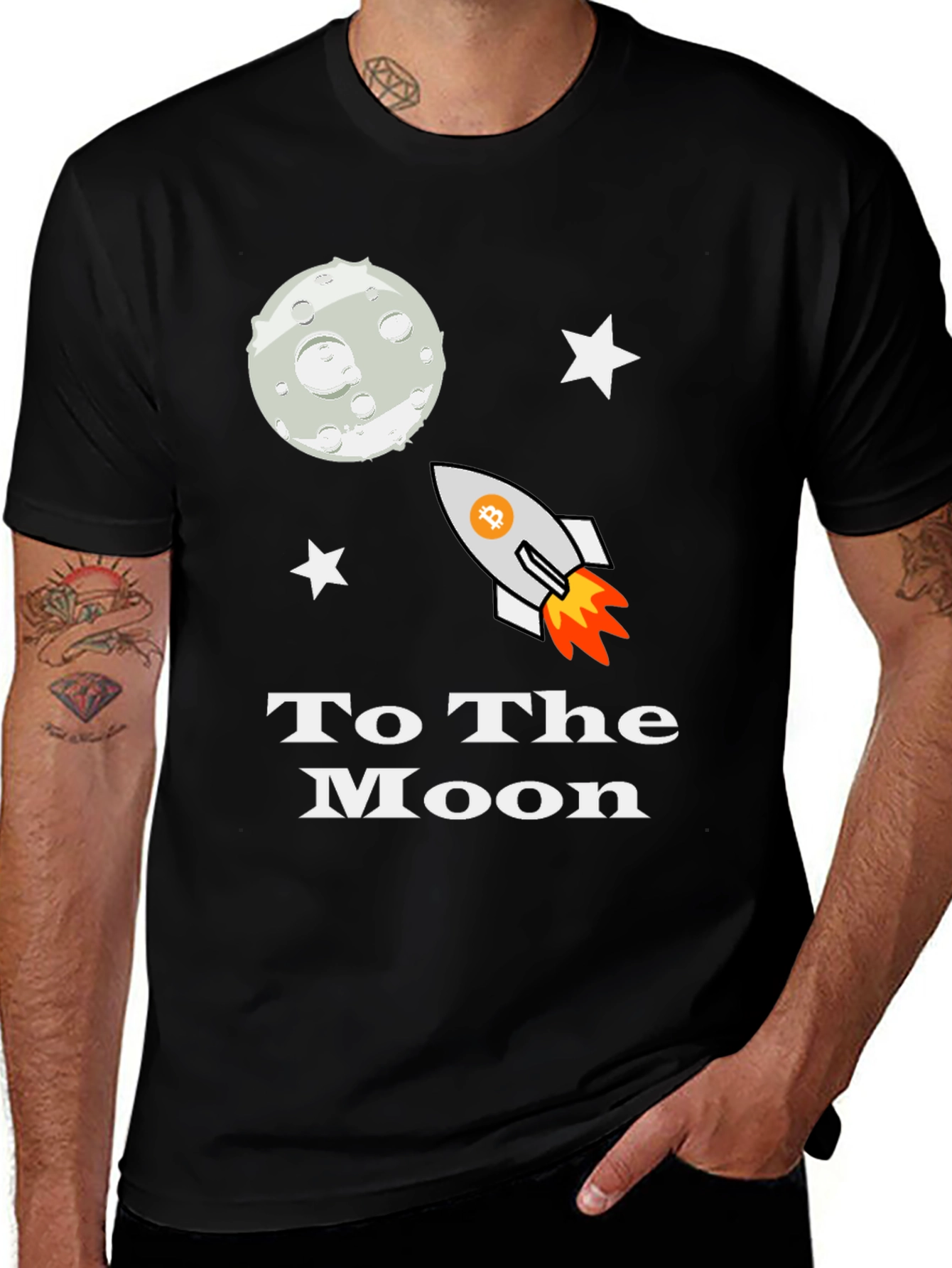 Bitcoin Crypto To the Moon Graphic Tee