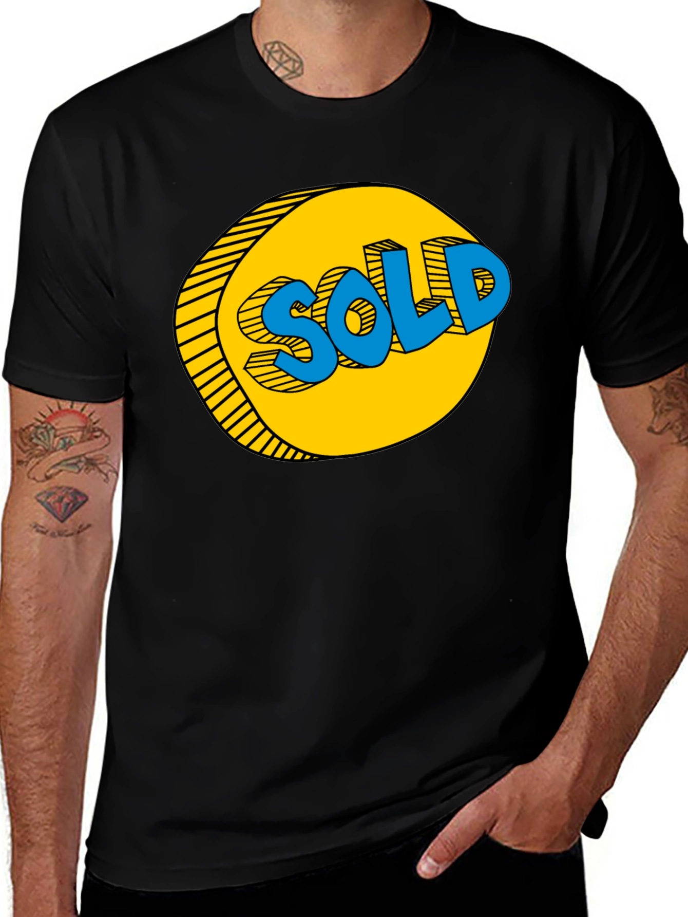 Variant 11 of SOLD Graphic T-Shirt - Blue and Yellow