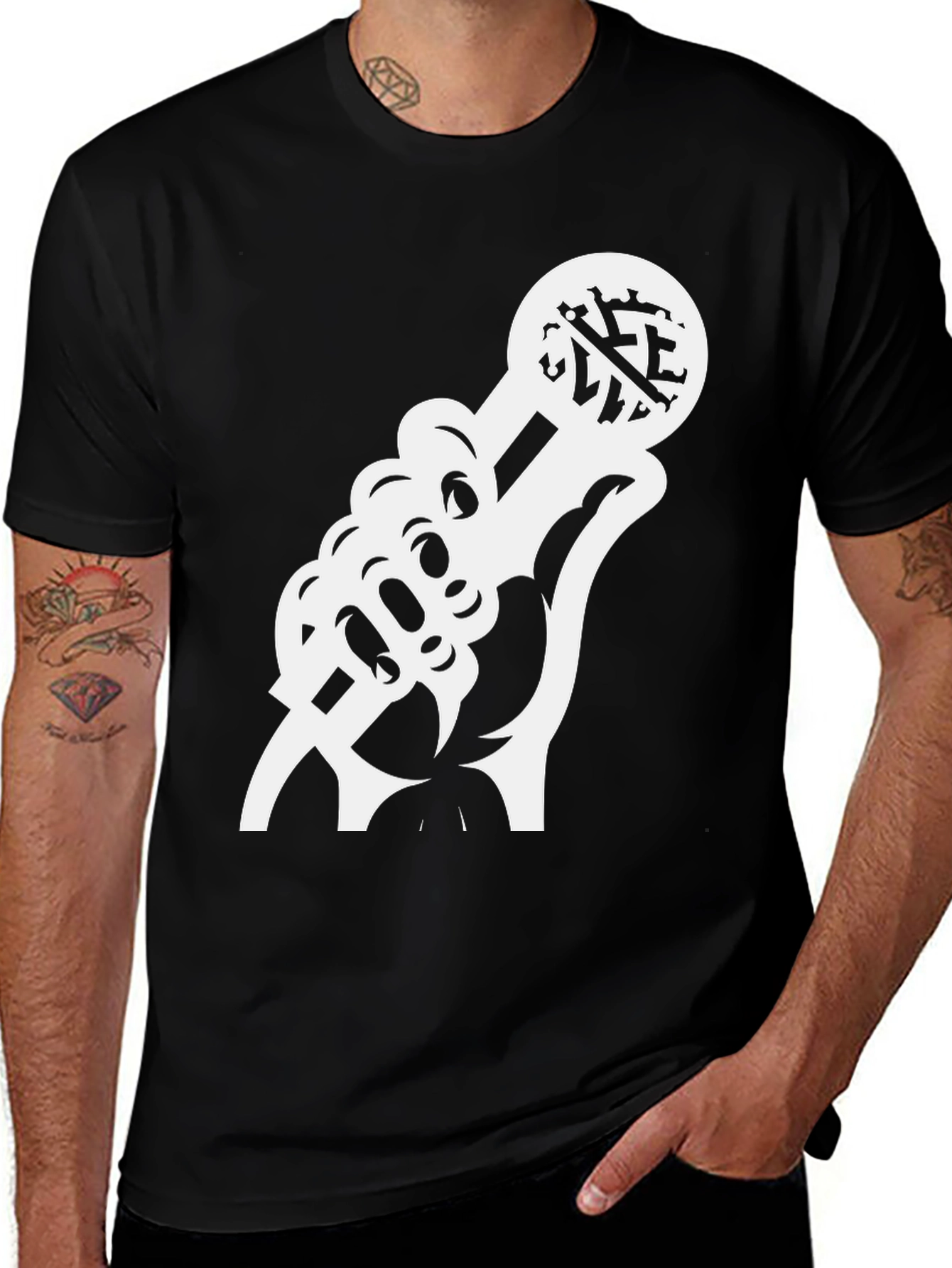 Variant 30 of Mic Drop Tee: Classic Black Graphic T-Shirt