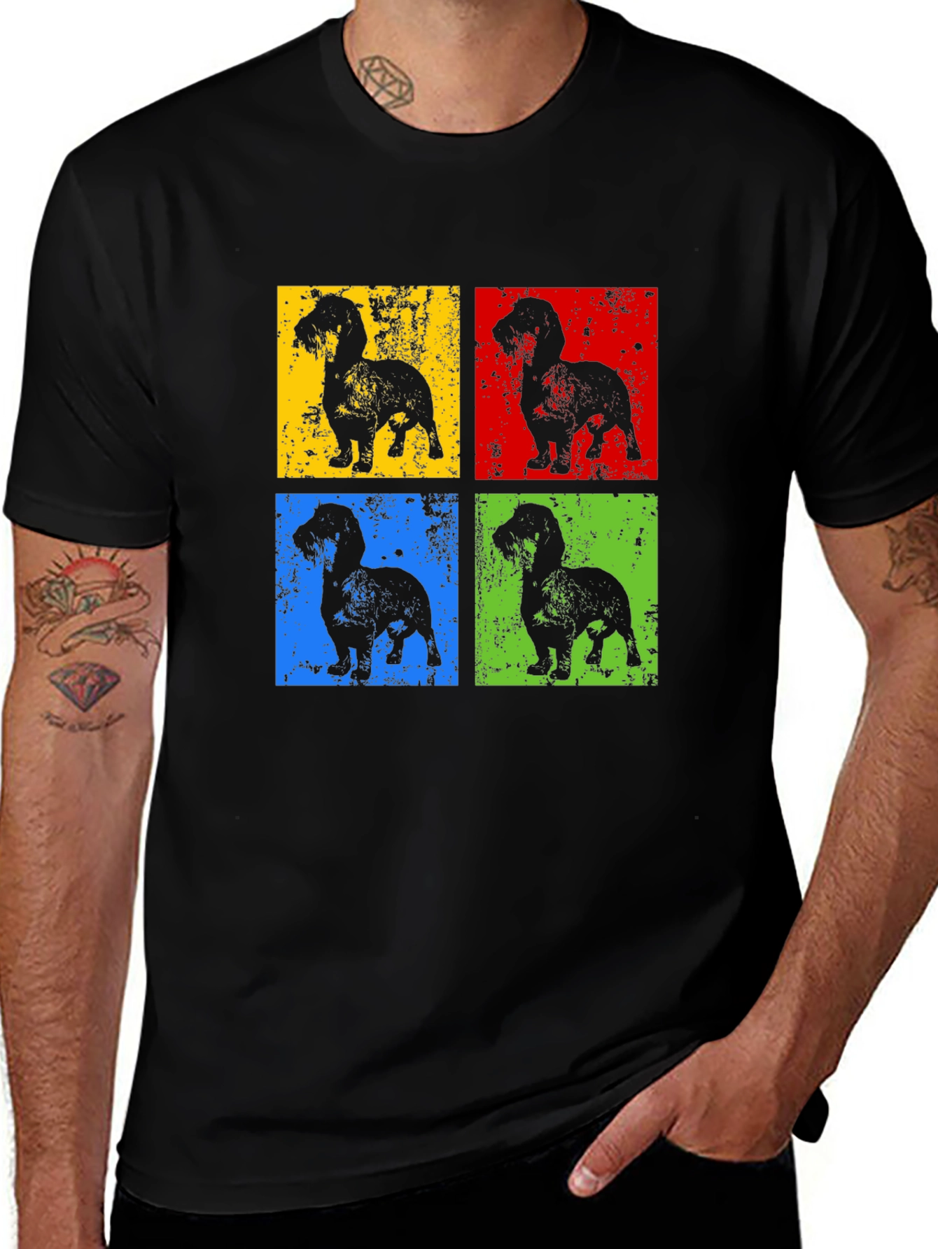Variant 25 of Dachshund Pop Art T-Shirt - Modern Dog Lover Tee