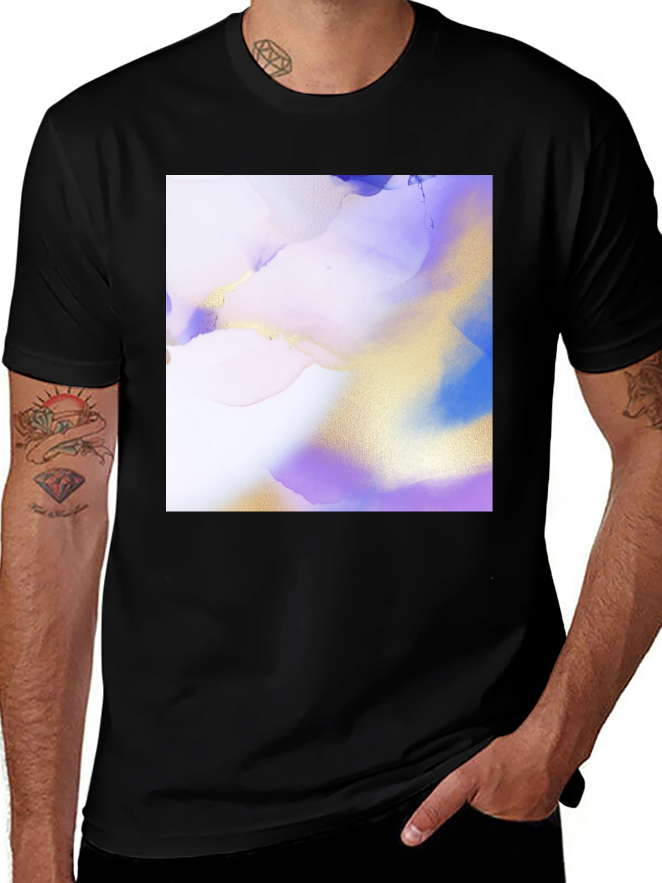 Variant 19 of Abstract Art Black T-Shirt - Modern Style