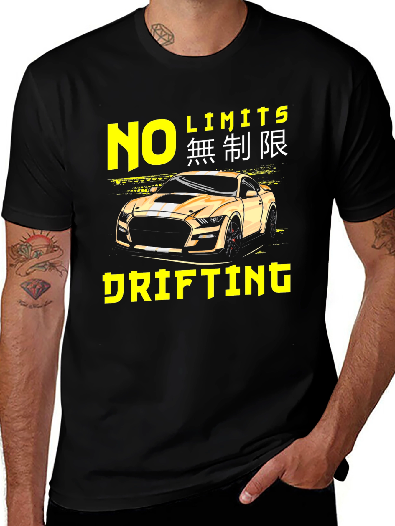 No Limits Drifting Car Graphic T-Shirt