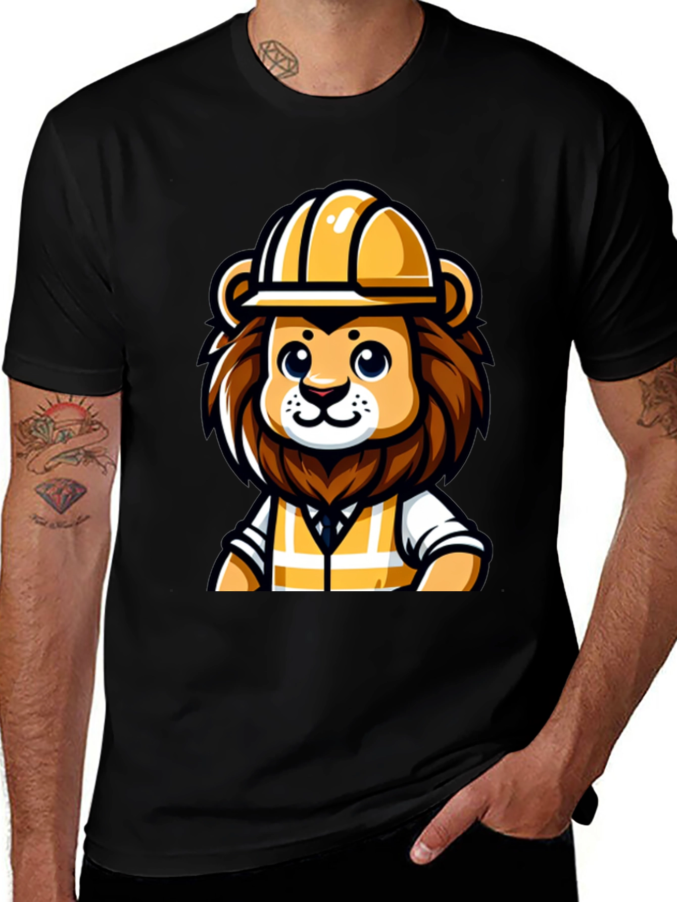 Variant 24 of Lion Construction Worker T-Shirt