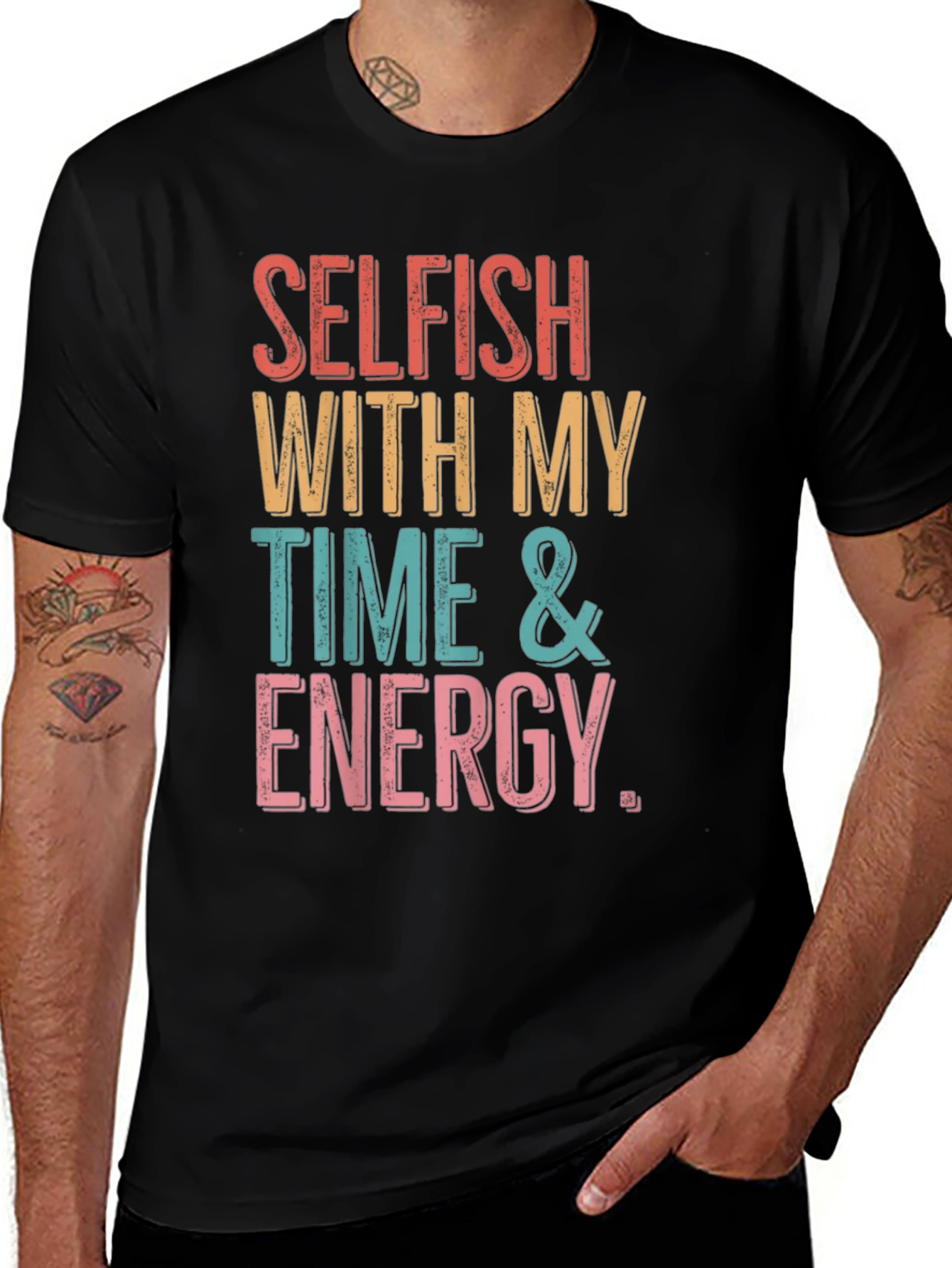 Variant 21 of Selfish Time & Energy Graphic Tee - Soft Cotton Casual Wear