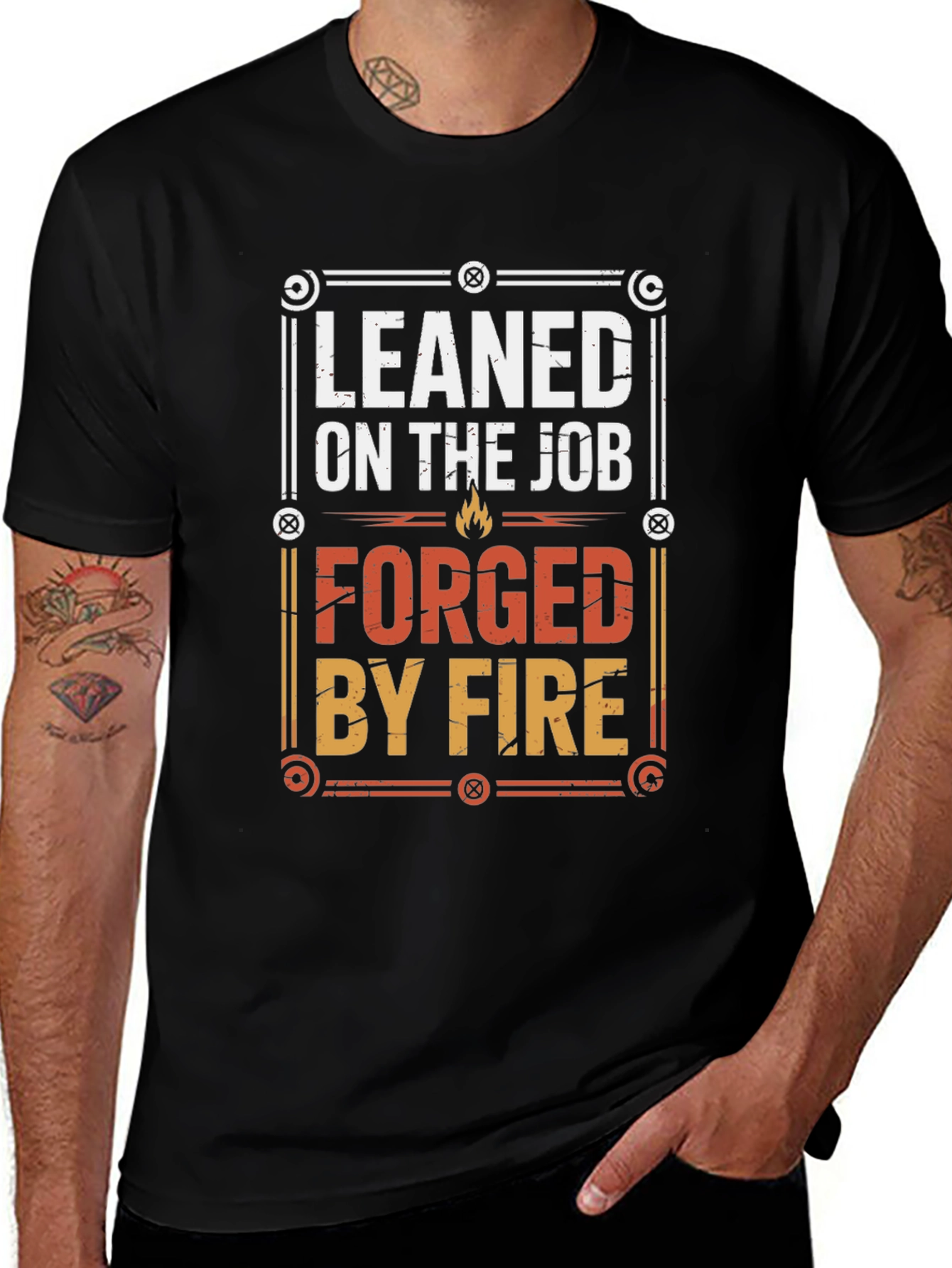 Variant 12 of Leaned on The Job Forged By Fire Black T-Shirt