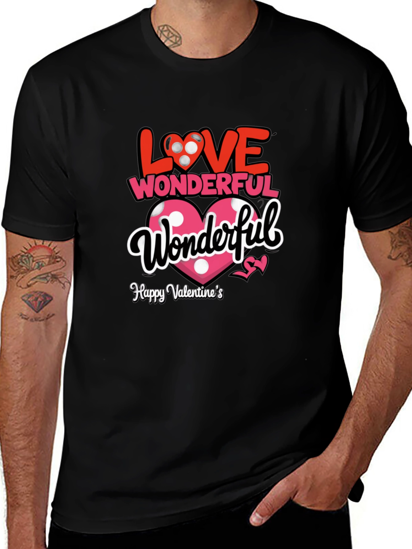 Variant 22 of Love Wonderful Valentine's Day Black T-Shirt