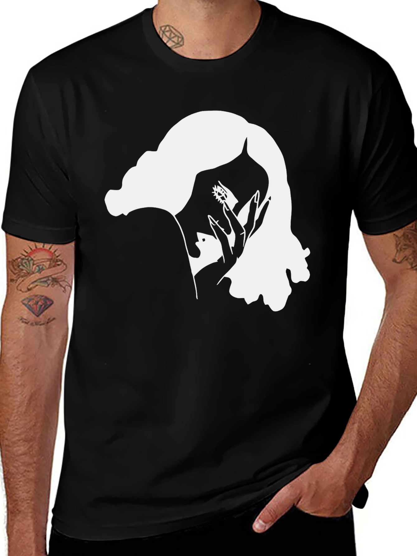 Variant 12 of Mystic Woman Graphic Tee - Black Cotton T-Shirt