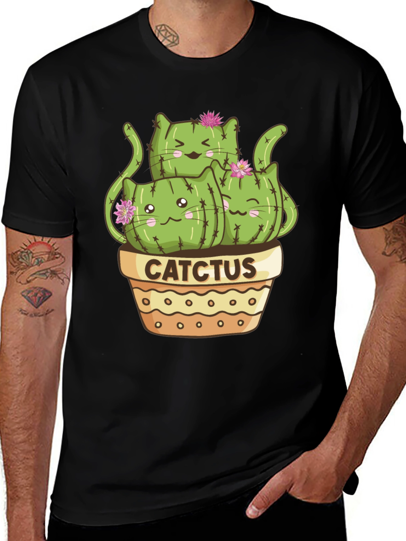 Variant 7 of Cute Cactcus Cat T-Shirt