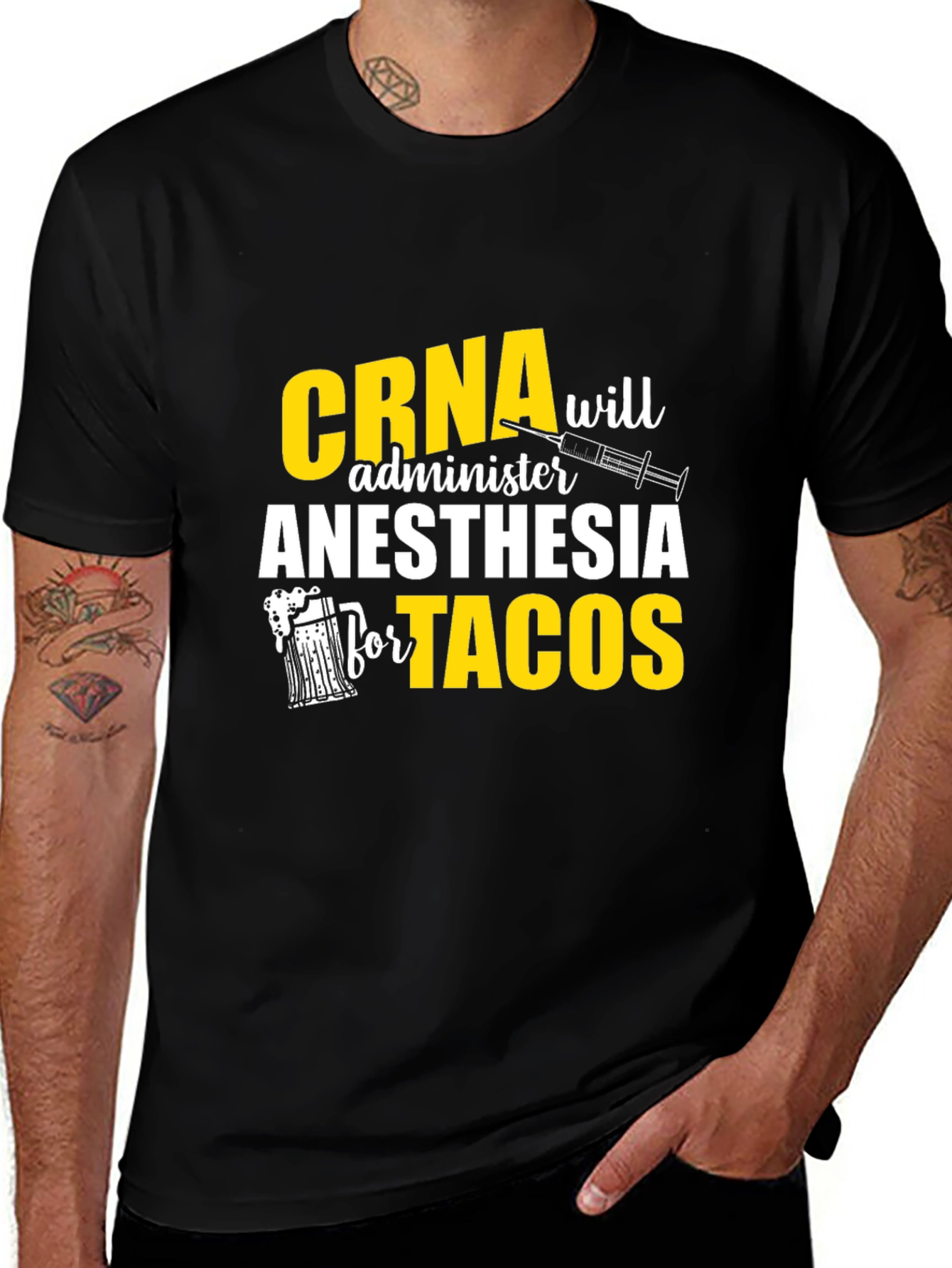 Variant 14 of CRNA Anesthesia Tacos Graphic T-Shirt
