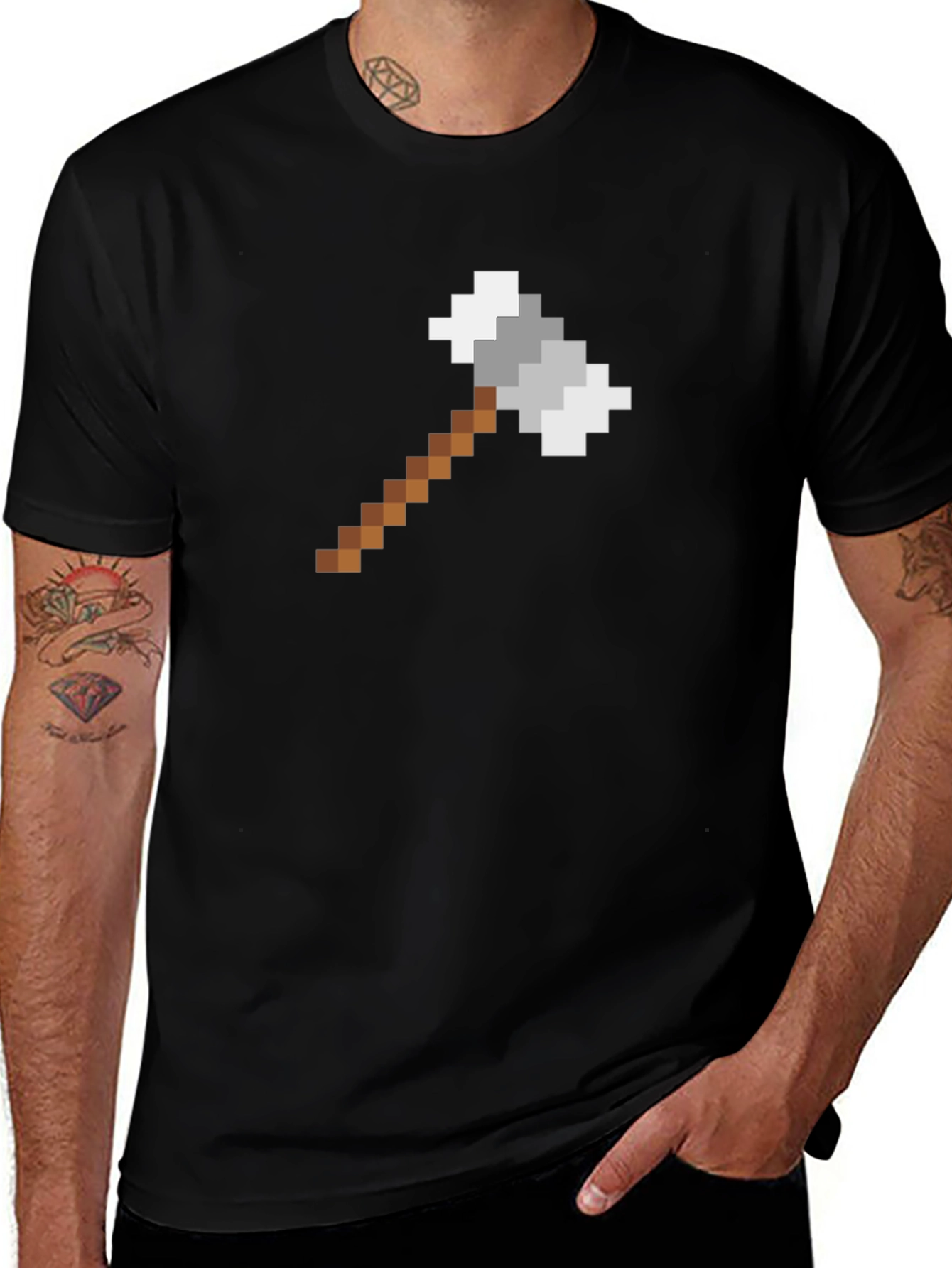 Variant 18 of Pixel Hammer Black T-Shirt