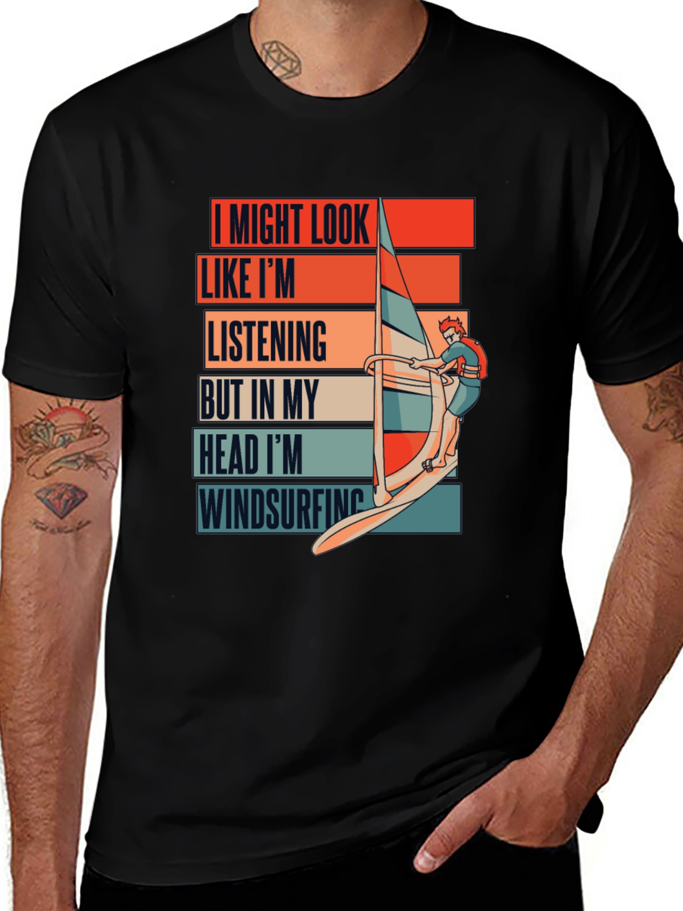 Variant 25 of Windsurfing Mind T-Shirt - Funny Ocean Sports Tee