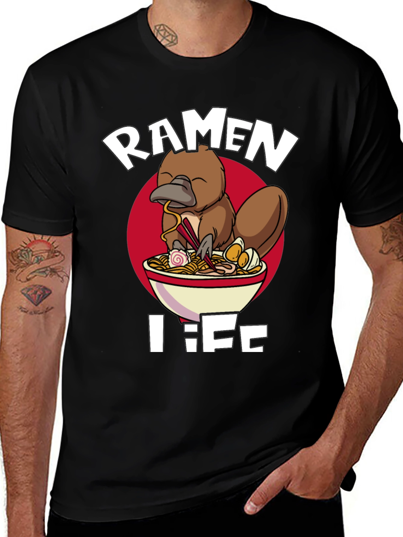 Variant 22 of Ramen Life Platypus T-Shirt - Unique Graphic Tee