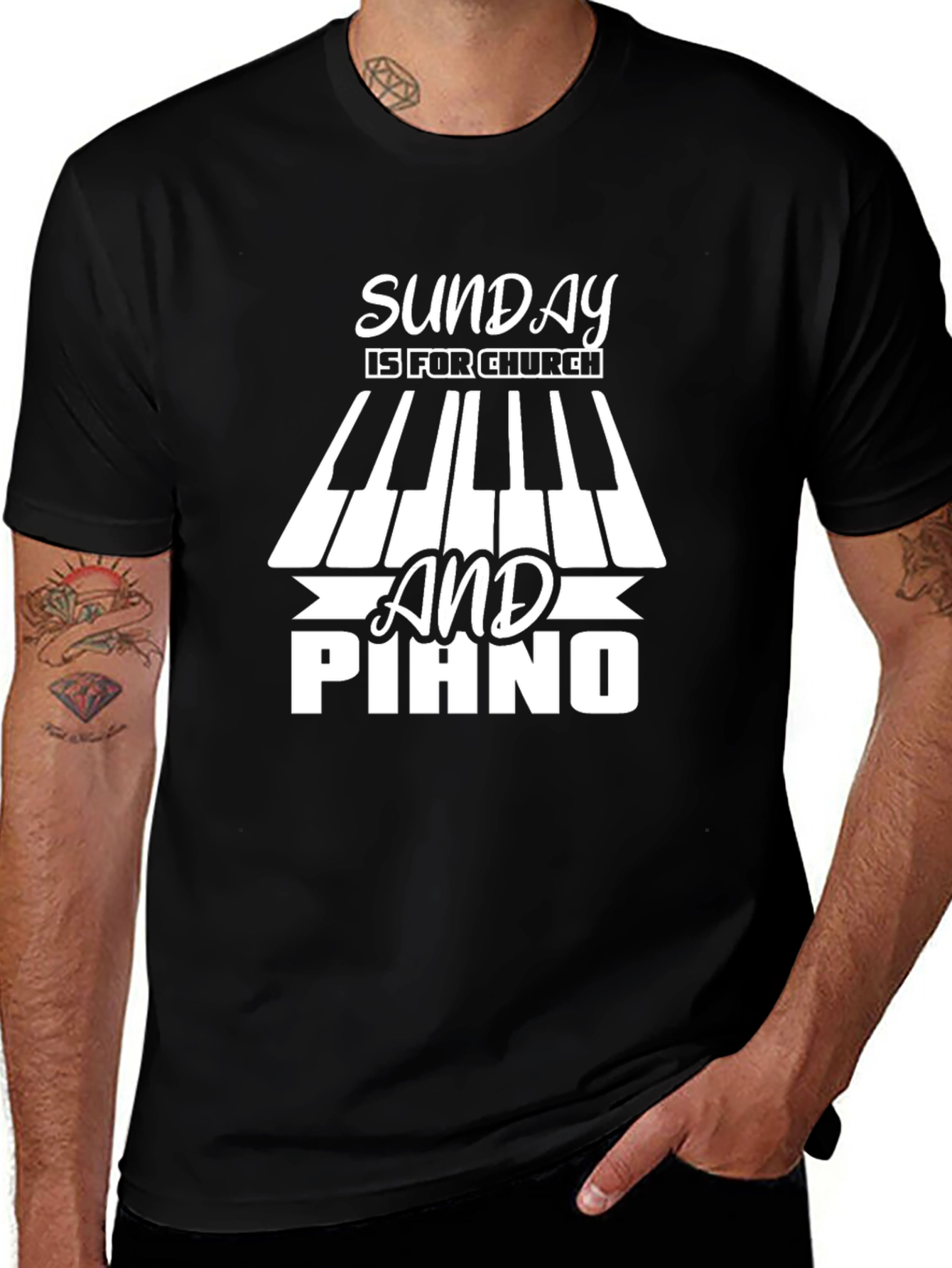 Variant 26 of Sunday Church Piano T-Shirt