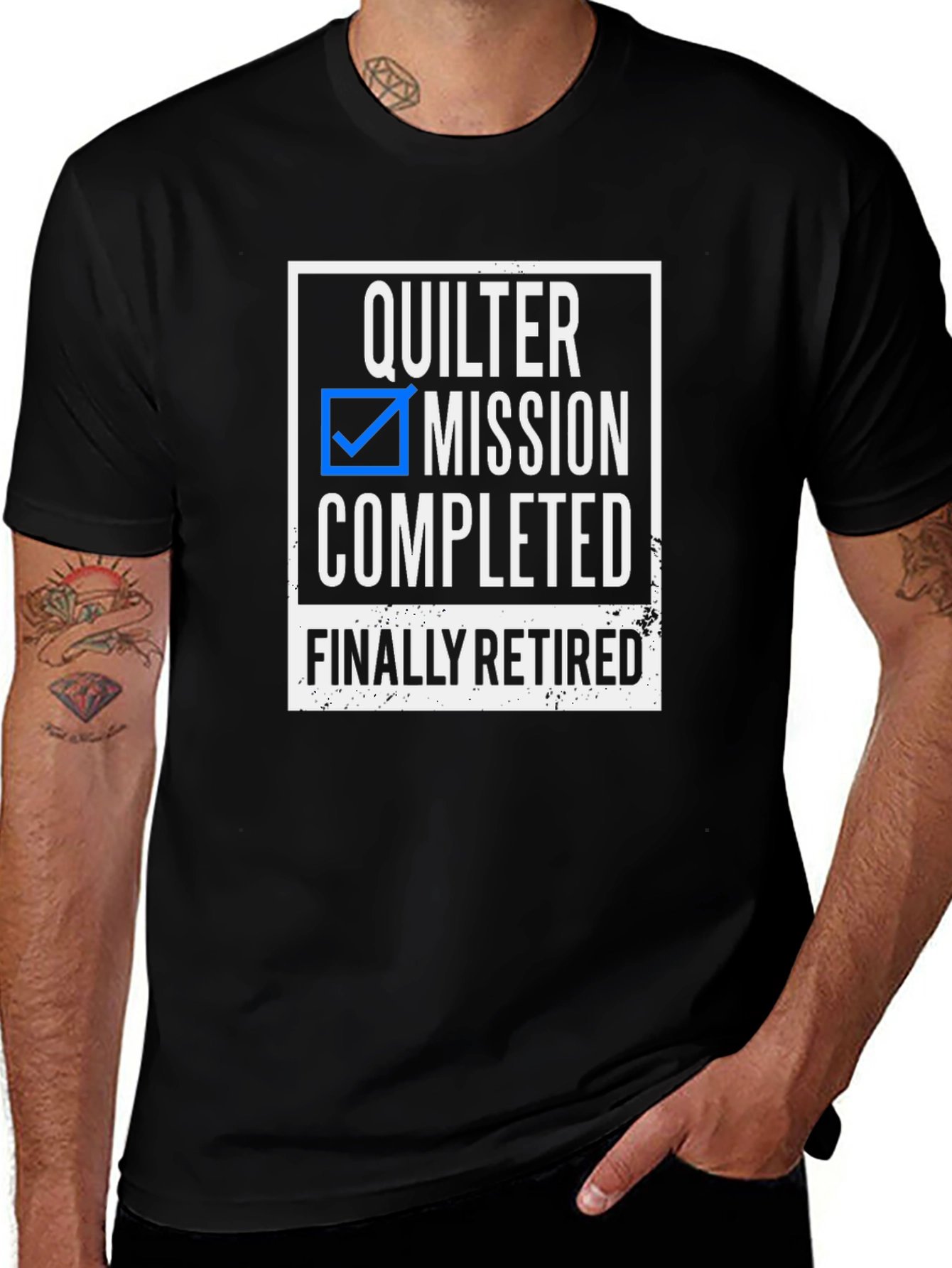 Variant 9 of Quilter Mission Completed, Funny Retirement T-Shirt