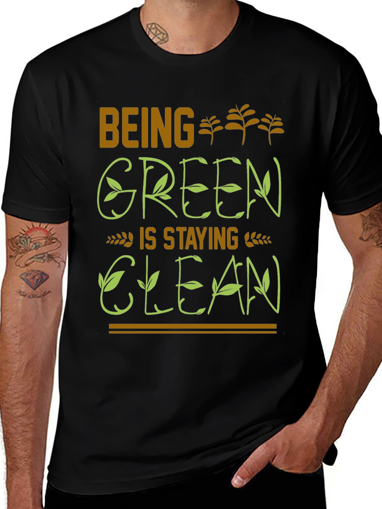 Variant 28 of Eco-Friendly Green Clean Graphic T-Shirt