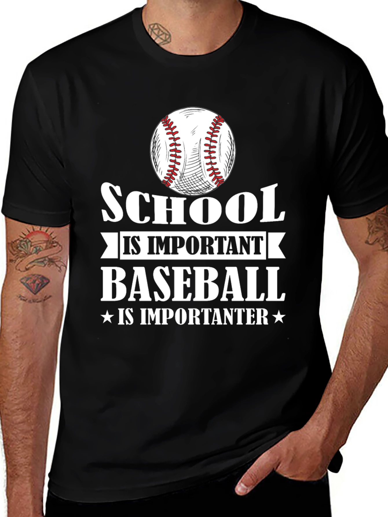 Variant 7 of School is Important Baseball Is Importanter T-Shirt