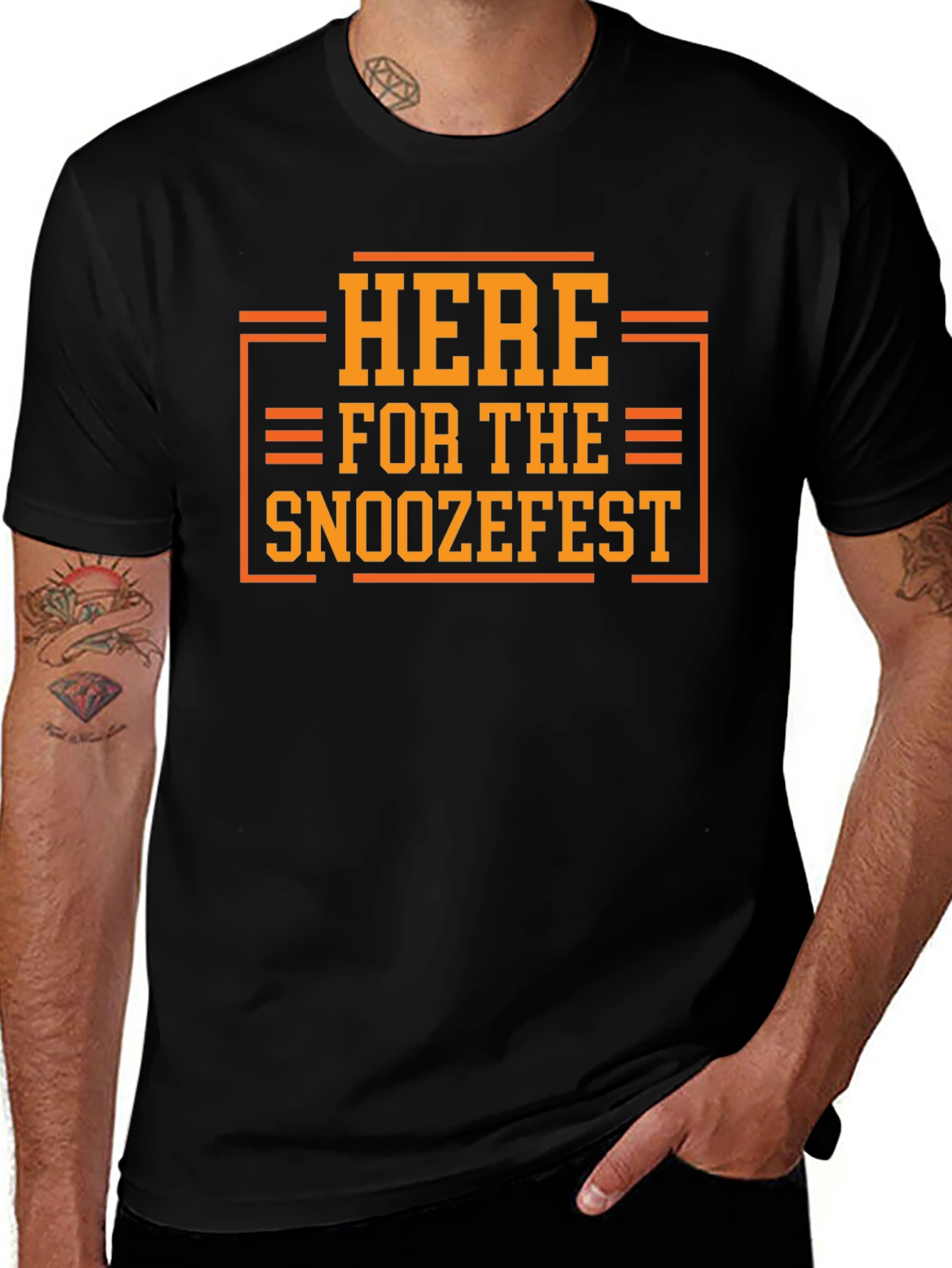 Variant 19 of Here for the Snoozefest Graphic Tee - Black
