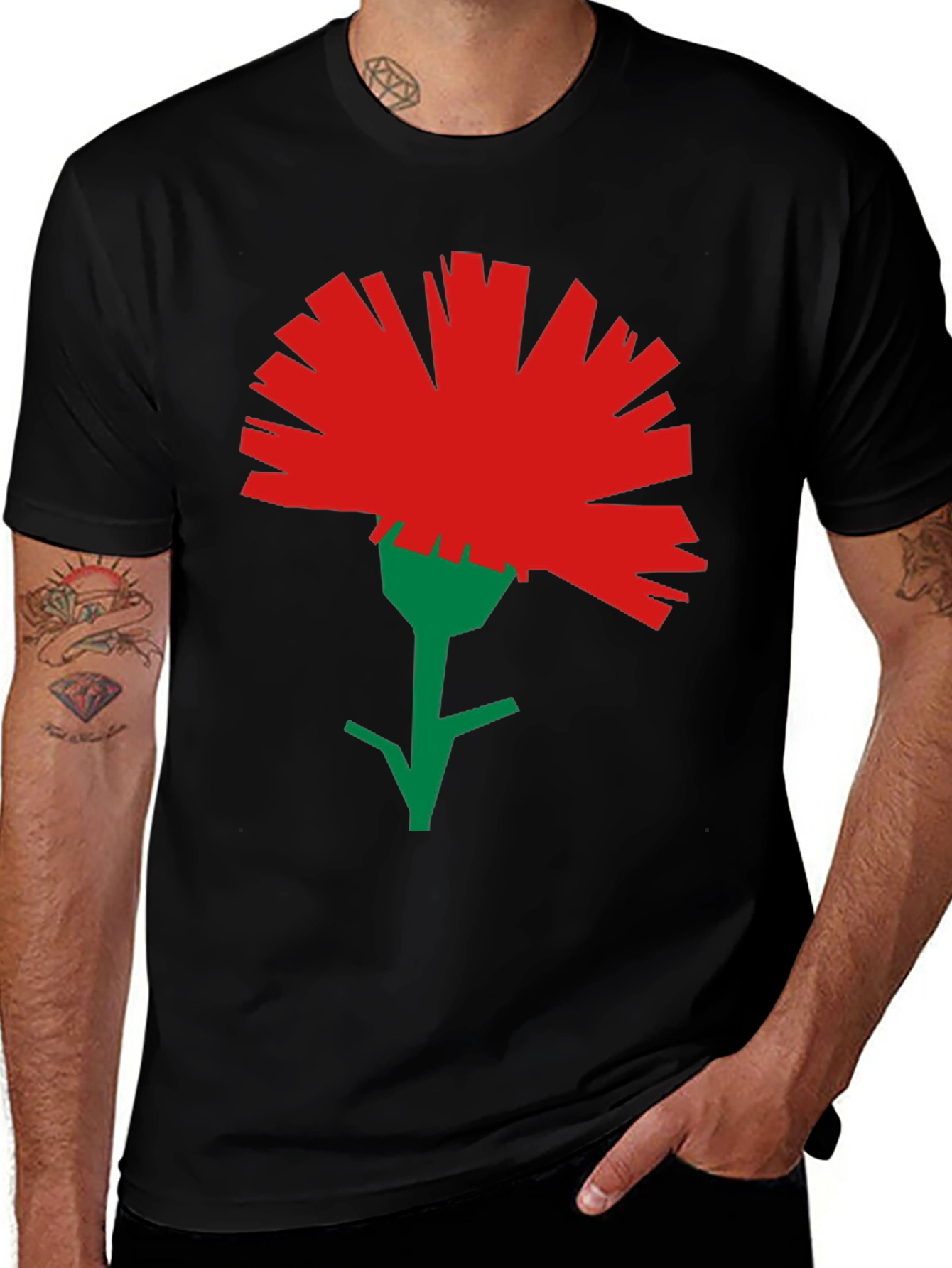 Variant 8 of Carnation Flower Graphic Tee - Modern Minimalist Design