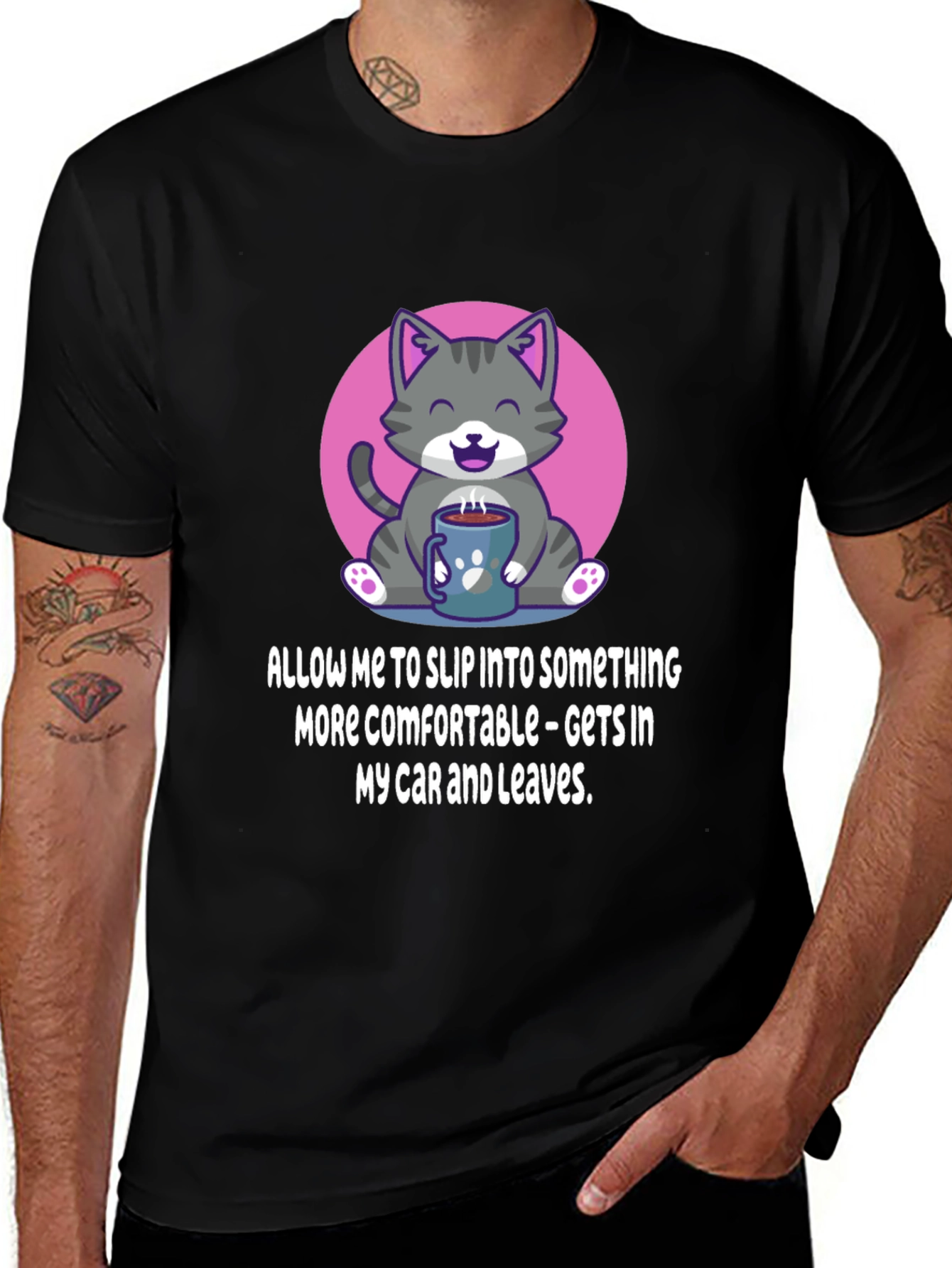 Variant 3 of Cat and Coffee Comfort T-Shirt