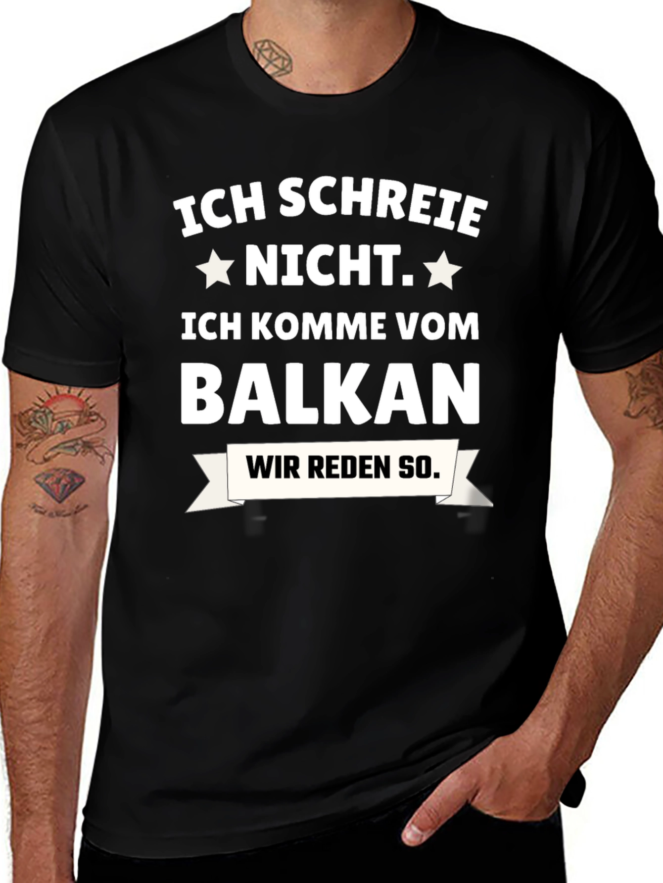 Balkan Pride T-Shirt: Ich Schreie Nicht - Black