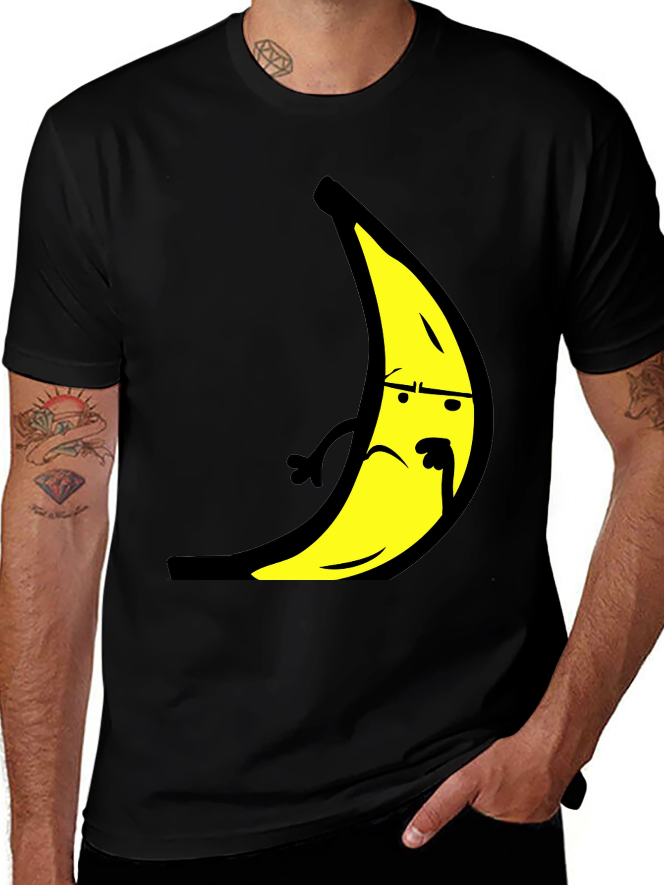 Variant 9 of Funny Banana Graphic Tee - Black Casual T-Shirt