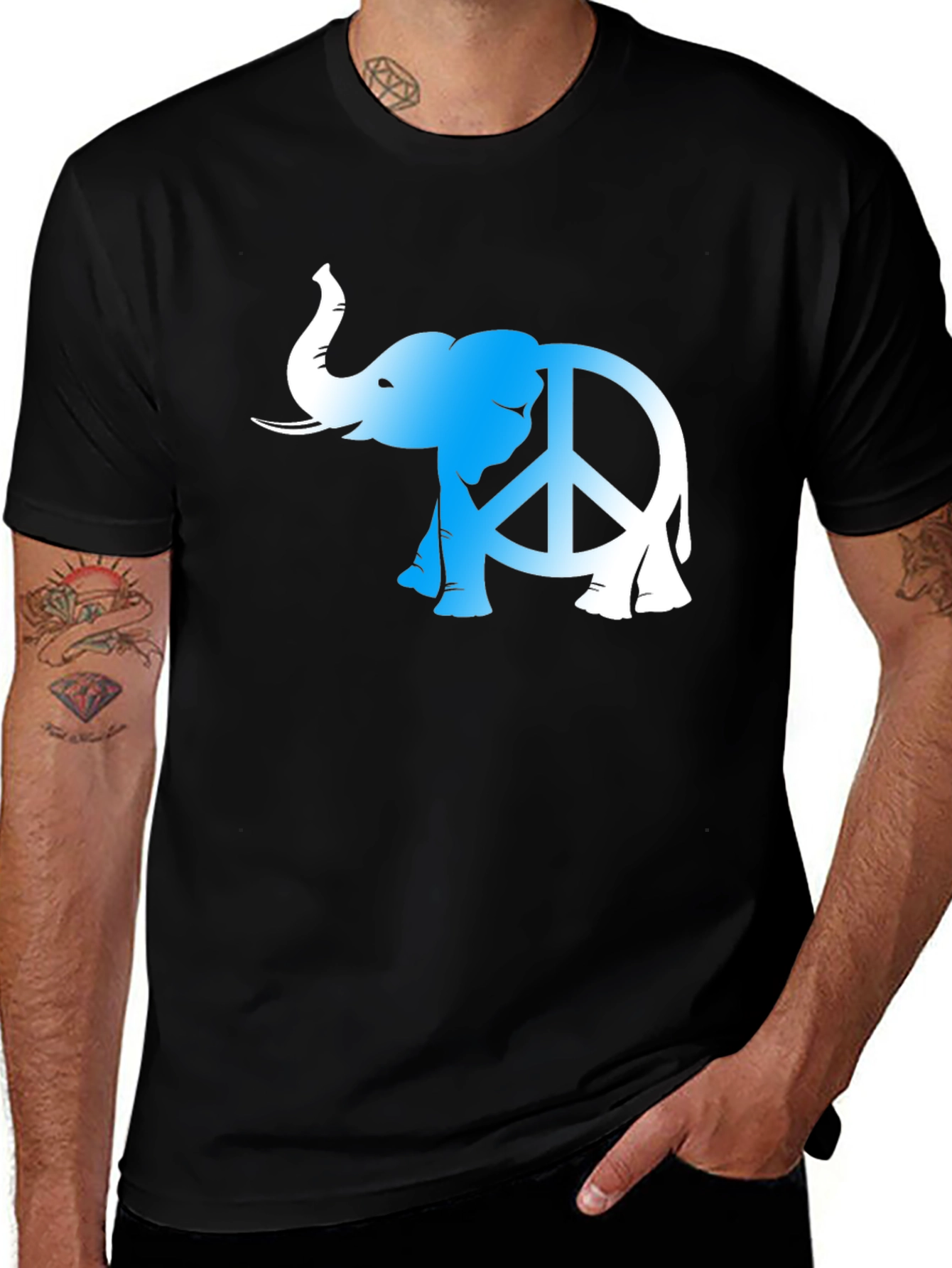 Variant 7 of Elephant Peace Symbol Graphic T-Shirt