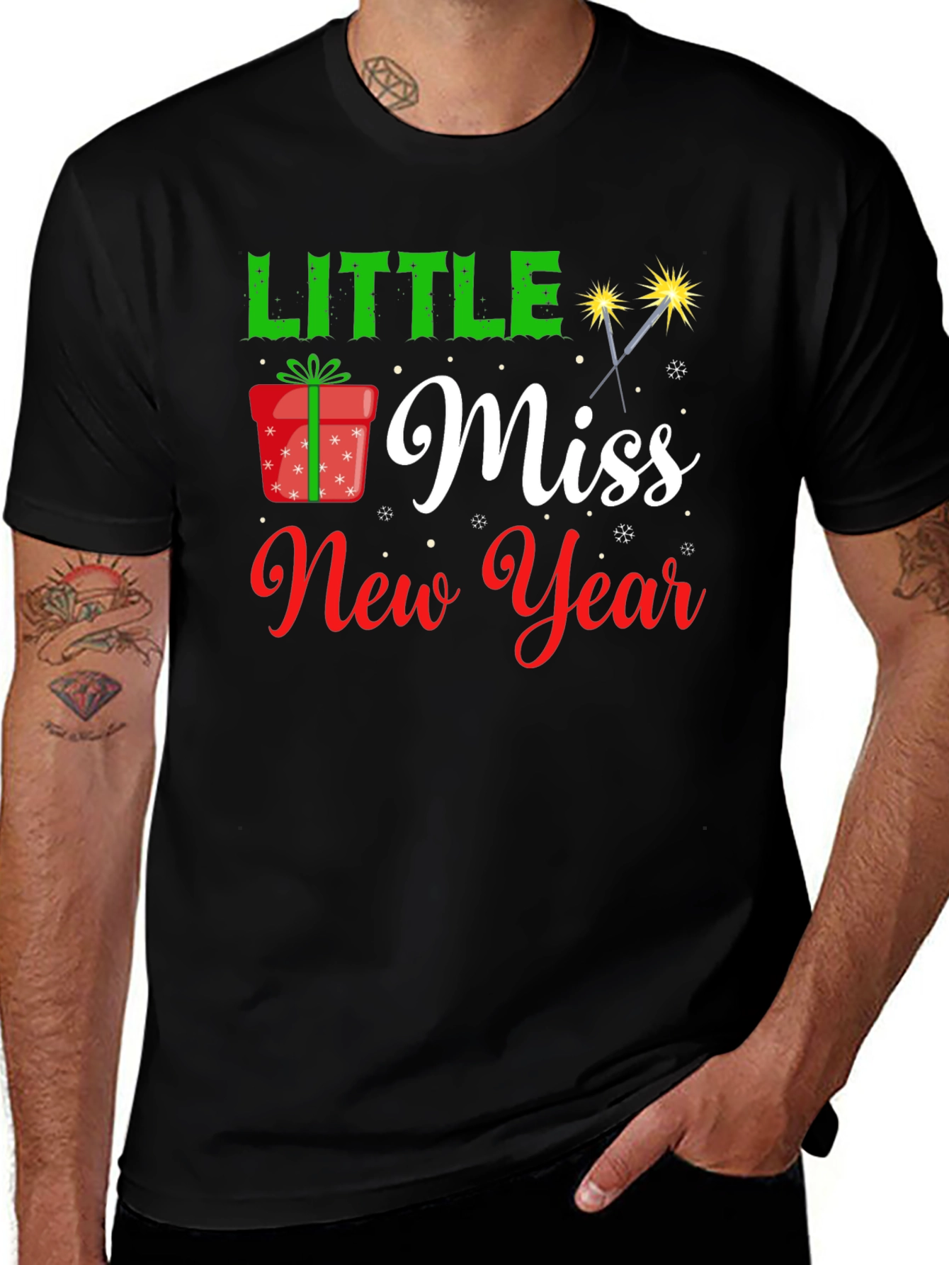 Little Miss New Year Black T-Shirt