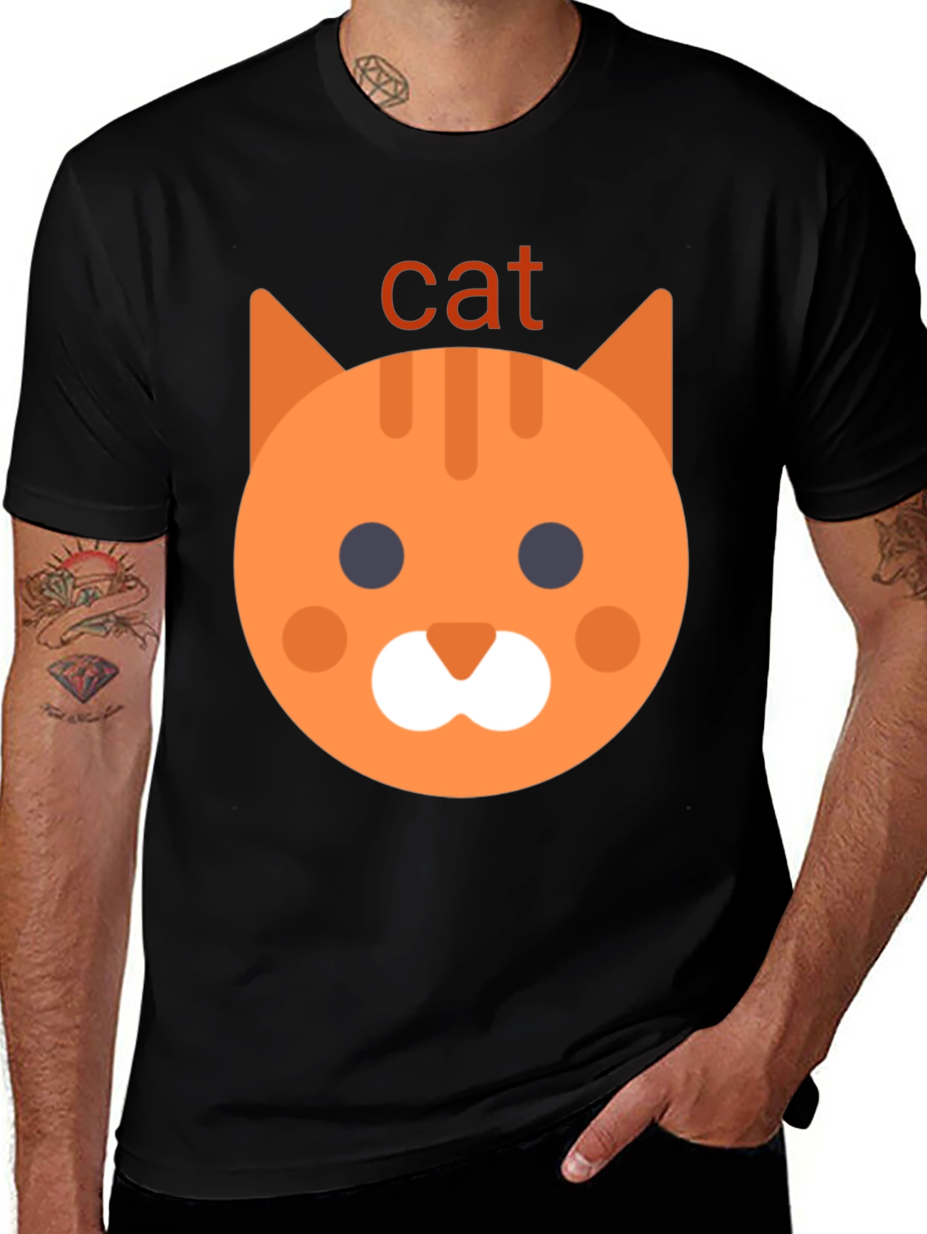 Variant 21 of Cat Emoji Graphic Tee - Black Unisex T-Shirt