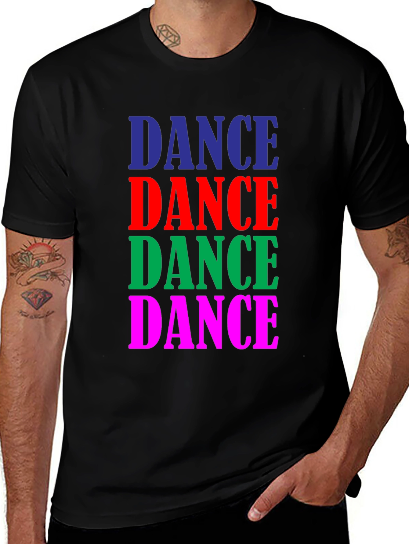 Variant 24 of Dance Graphic Tee - Black Cotton Blend