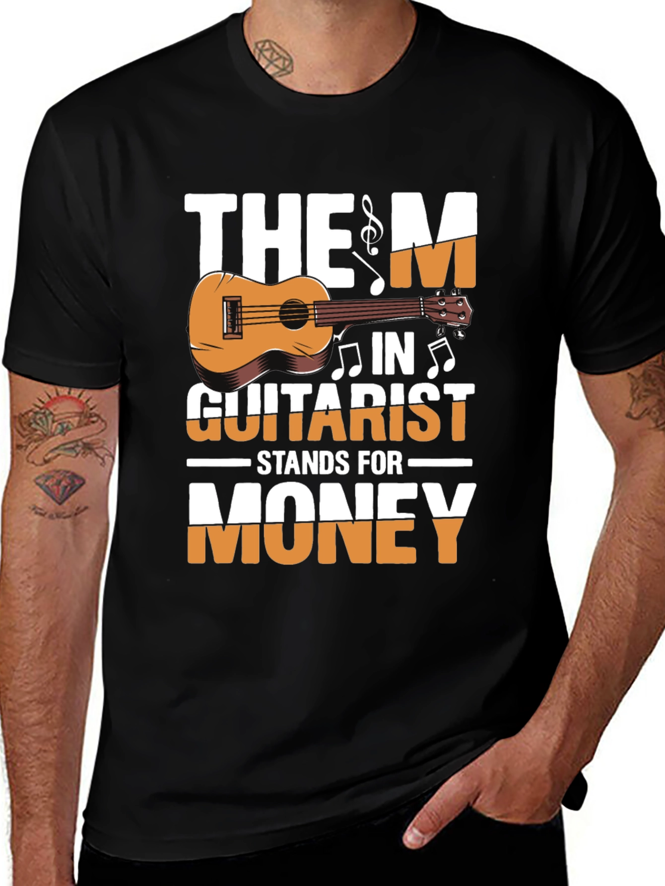 Black The M in Guitarist Stands for Money T-Shirt main image