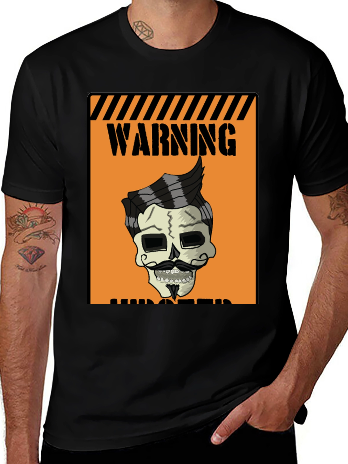 Variant 6 of Warning Humorous Skull Graphic T-Shirt