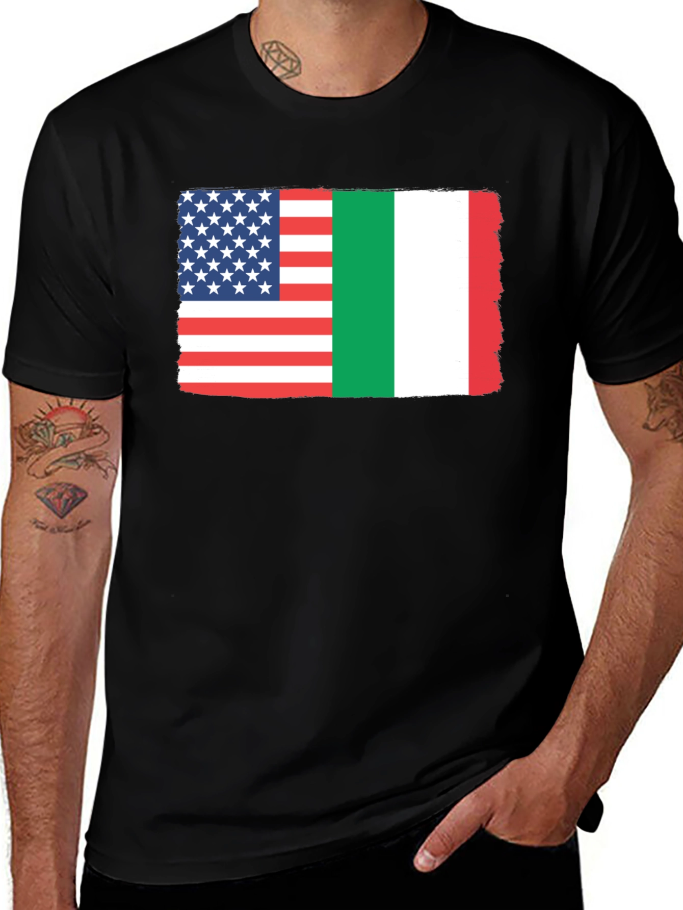 US and Italy Flag T-Shirt - Heritage Pride Tee