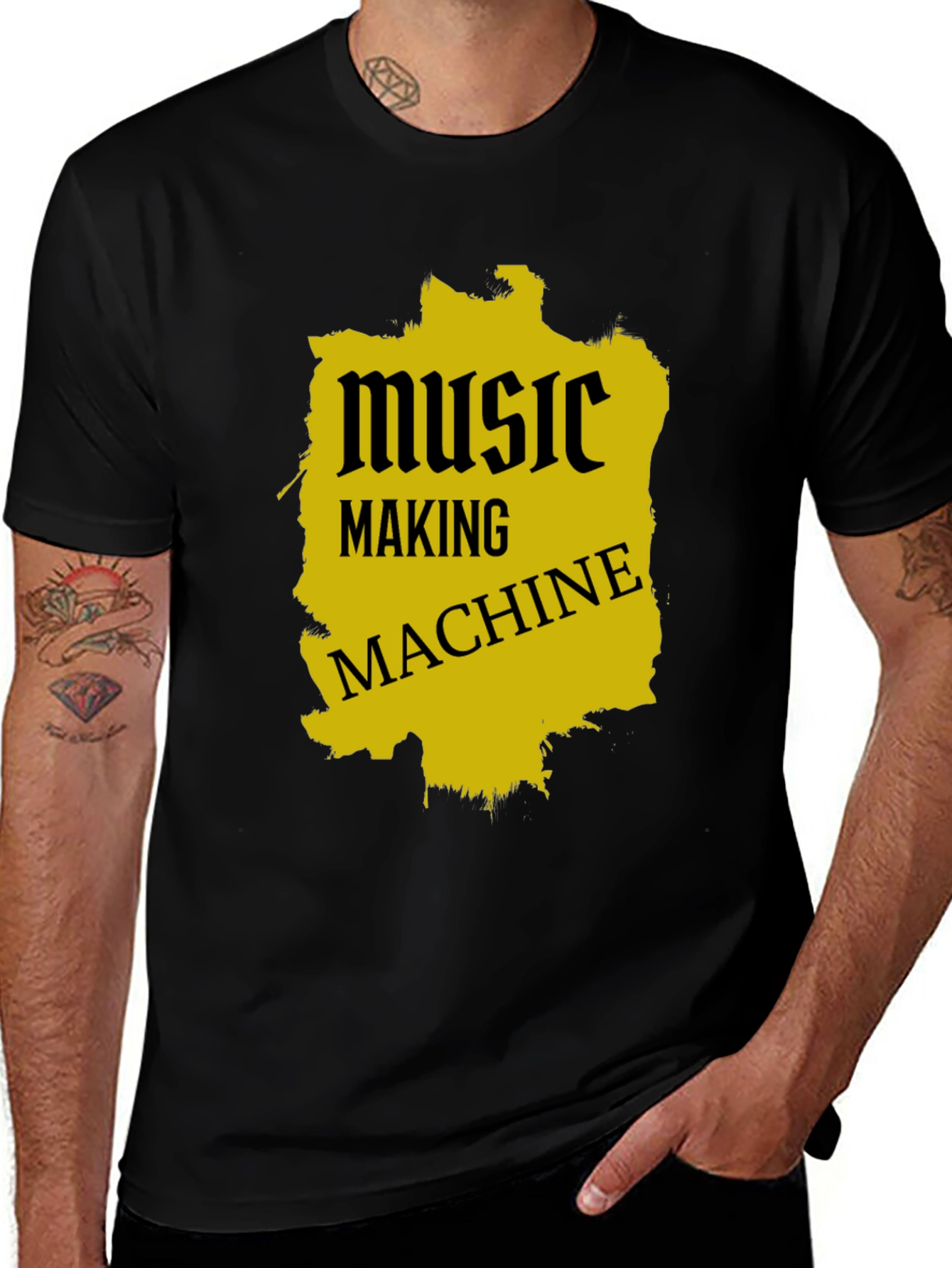 Variant 7 of Music Making Machine Black Graphic Tee