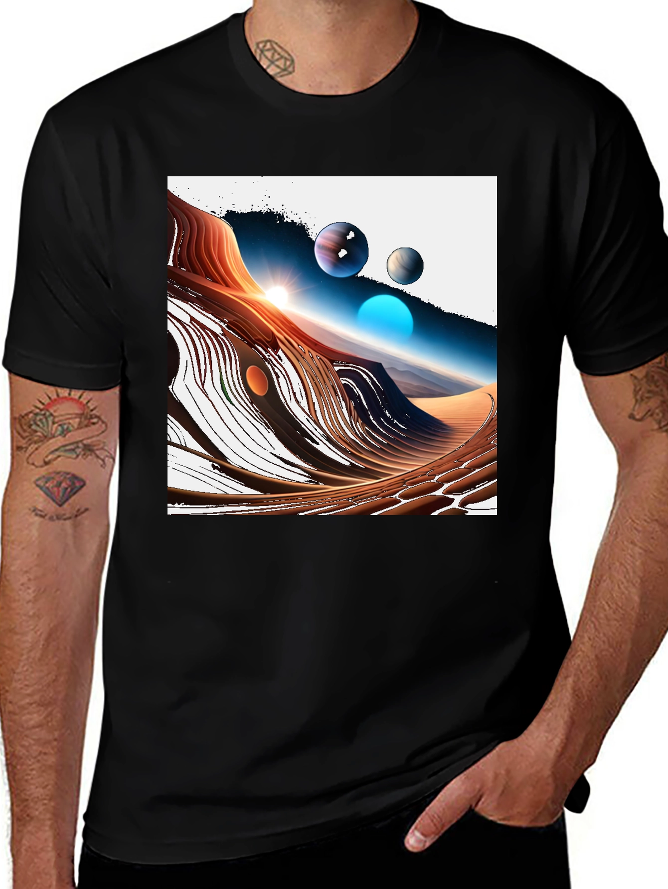 Variant 13 of Cosmic Desert T-Shirt - Unique Graphic Tee