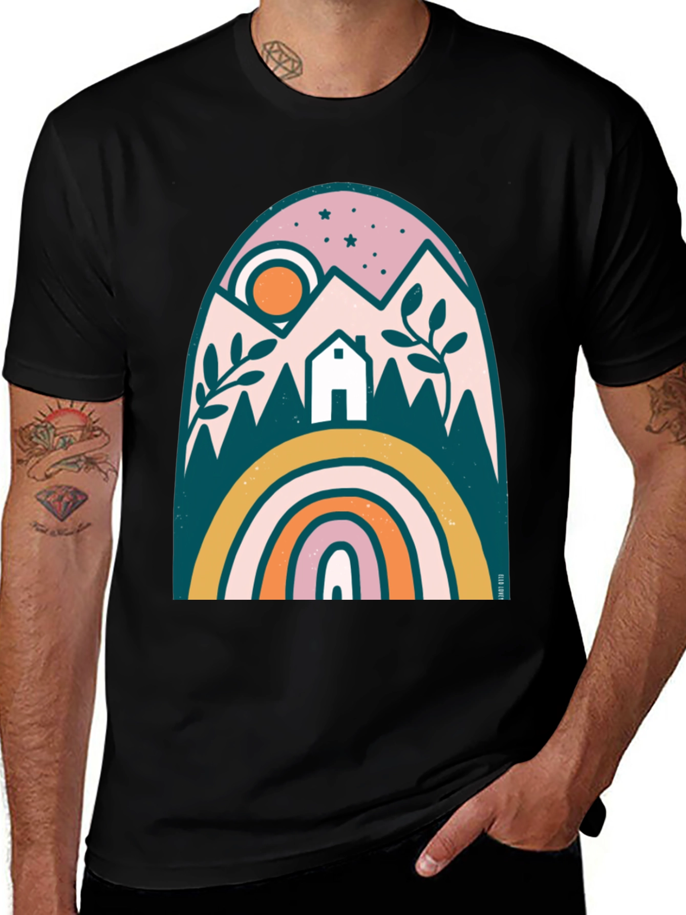 Variant 28 of Mountain Rainbow Graphic Tee