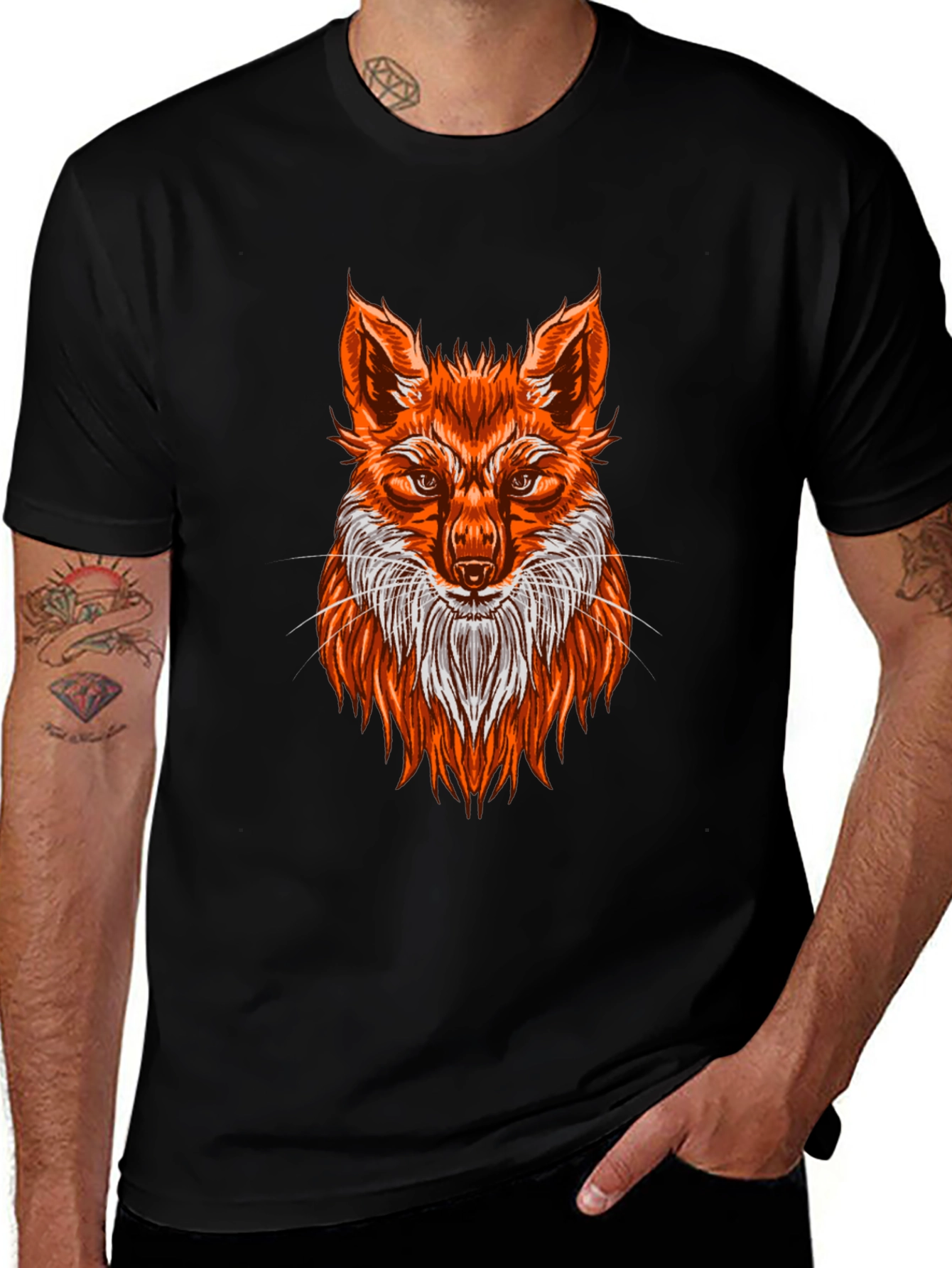 Variant 11 of Fox Graphic Print T-Shirt - Black