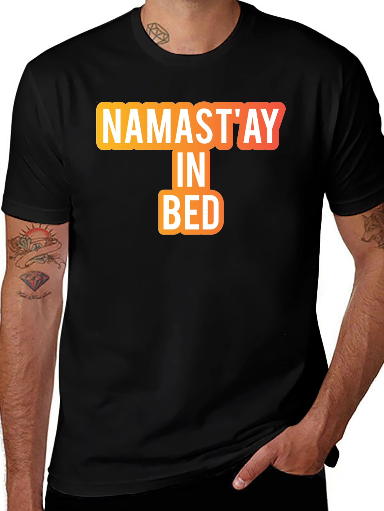 Variant 14 of Namast'ay In Bed Graphic Tee - Relaxed Vibe