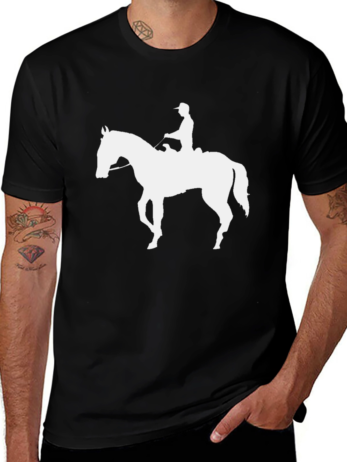 Variant 10 of Equestrian Silhouette Black Graphic Tee