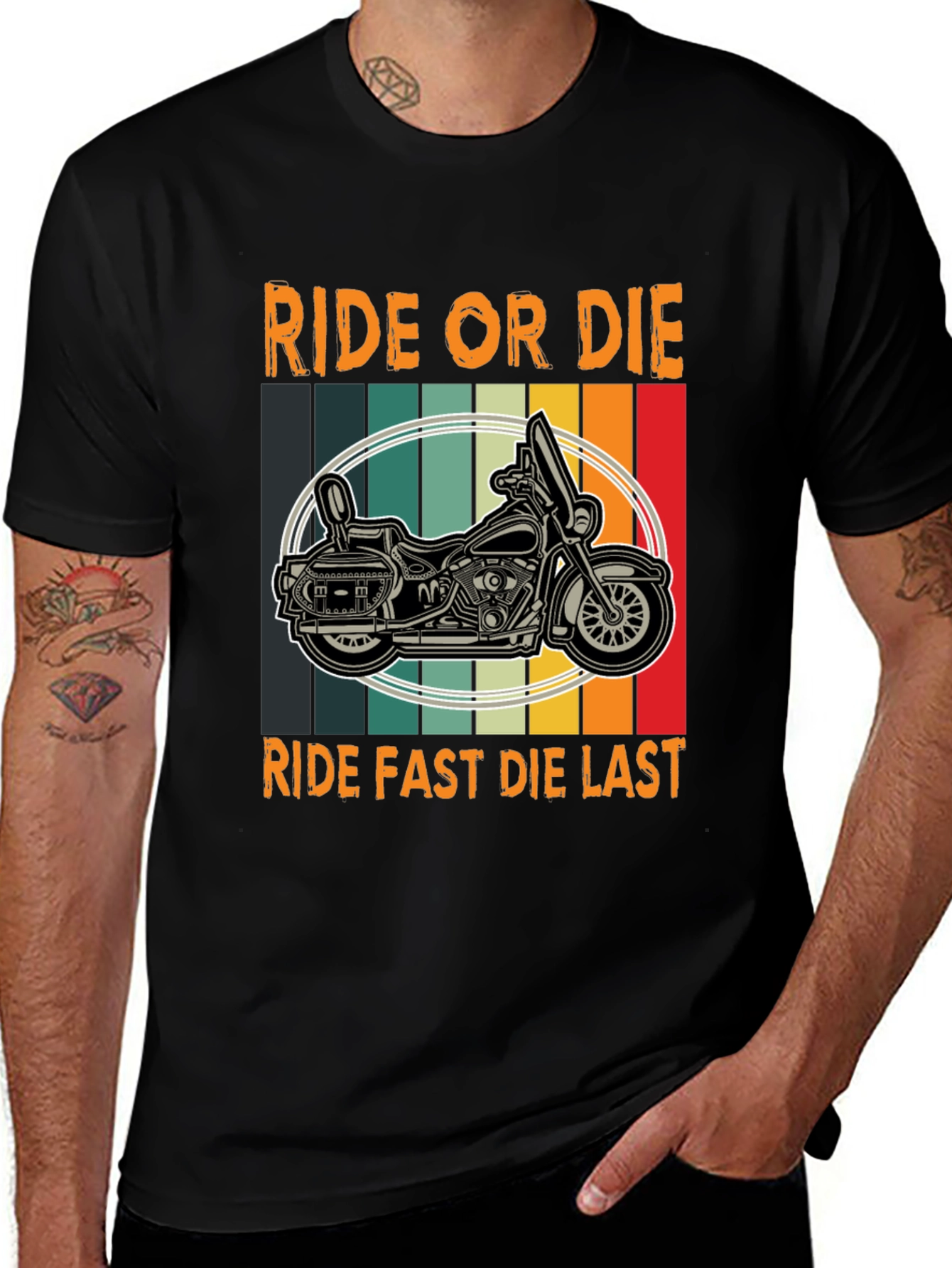 Variant 10 of Ride or Die Graphic Tee - Biker Motorcycle T-Shirt