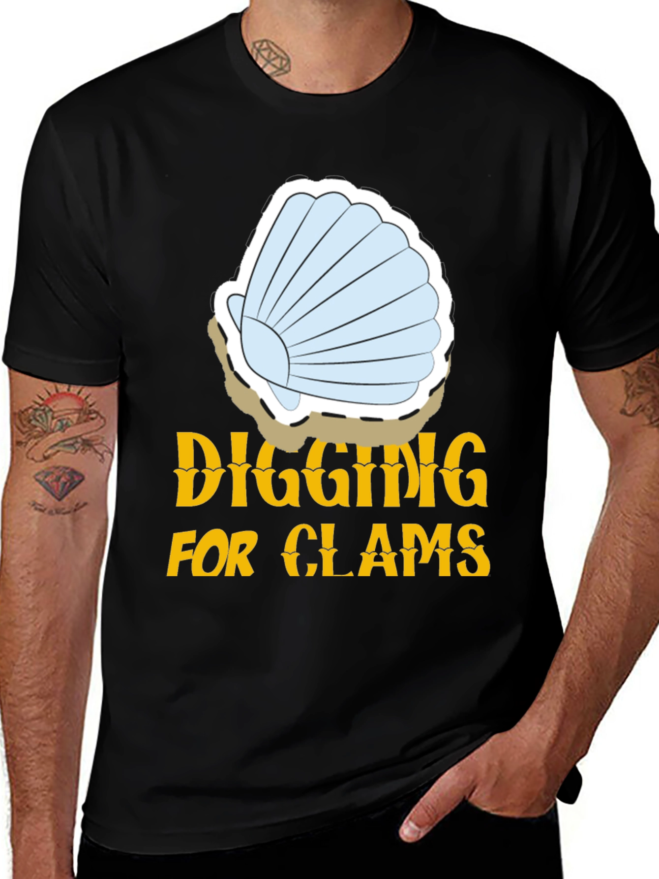 Variant 28 of Digging for Clams Graphic Tee - Black