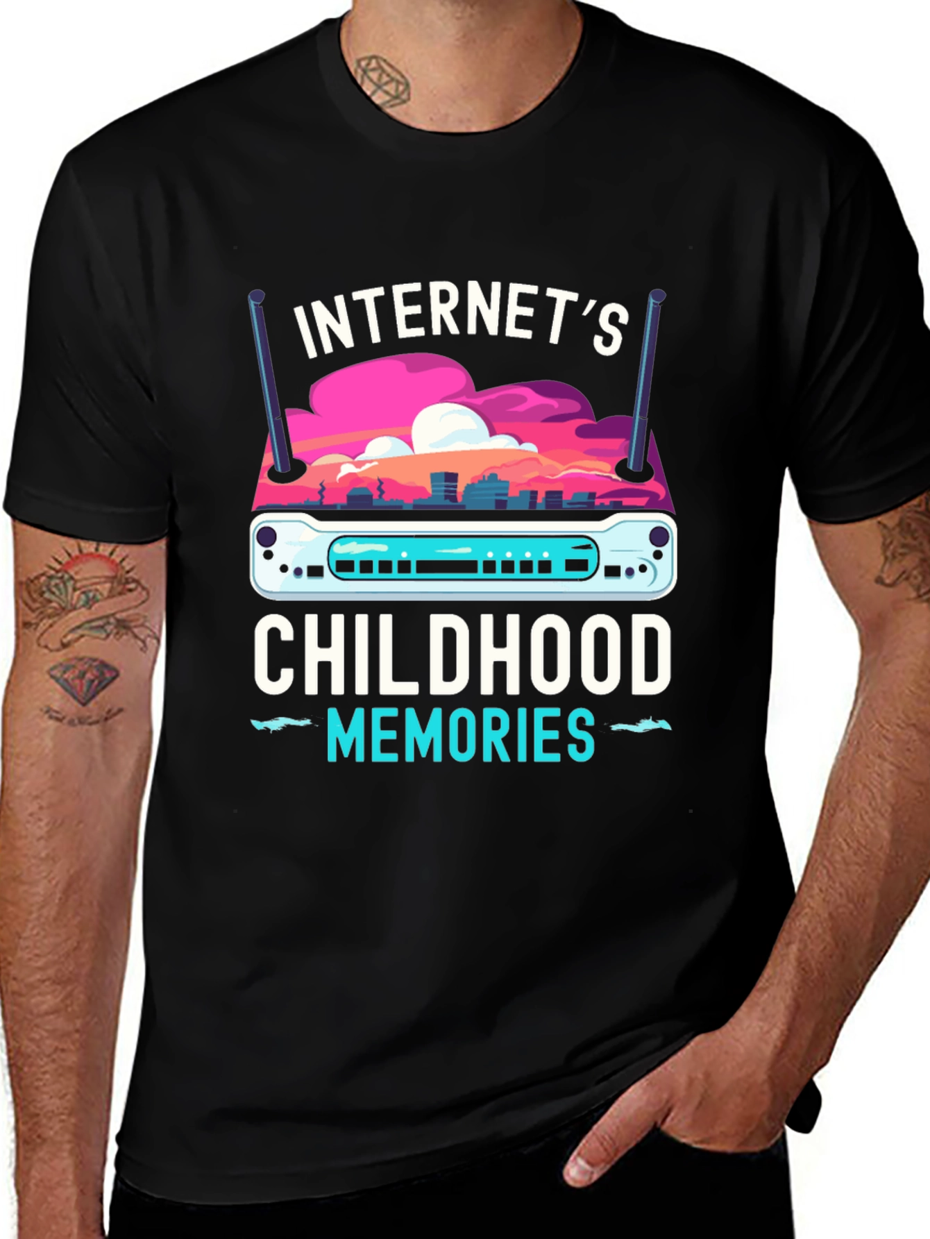 Variant 4 of Internet's Childhood Memories Router T-Shirt